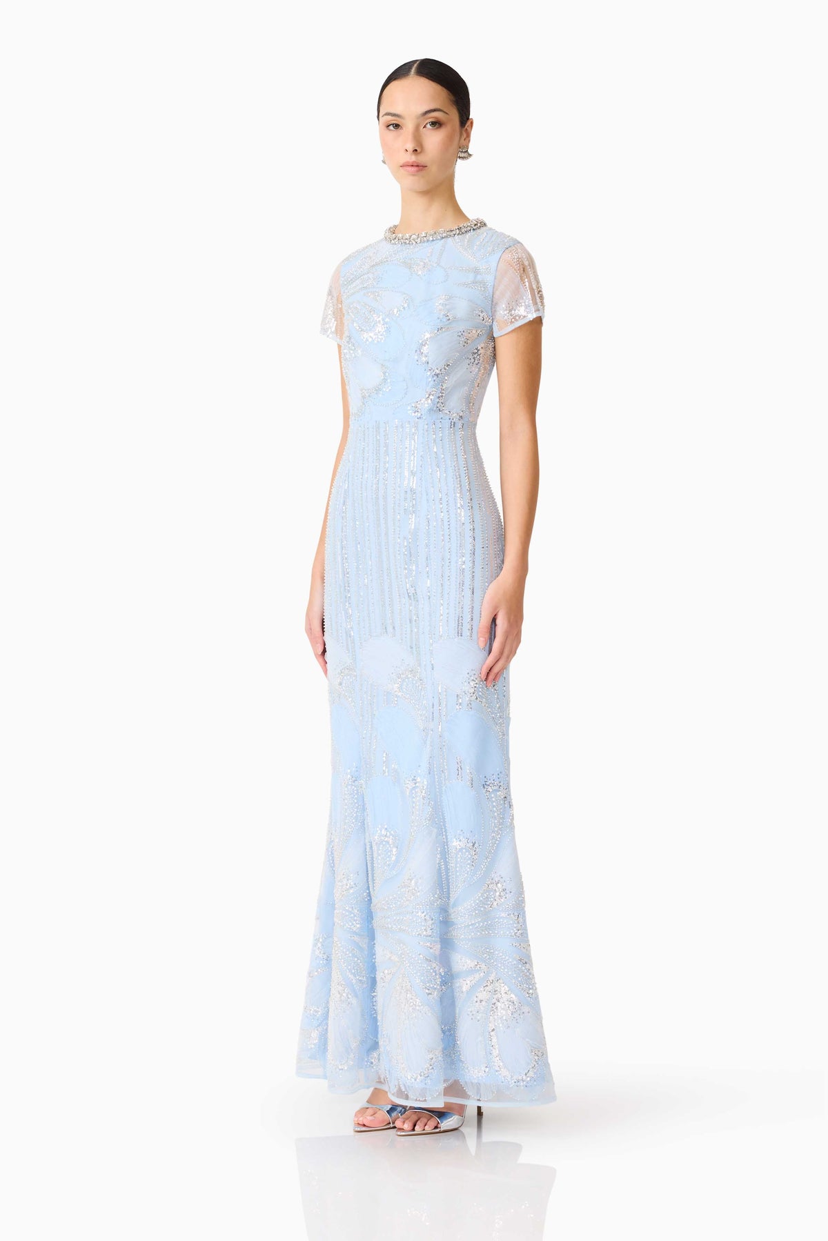 Annabelle Embellished Gown in Blue
