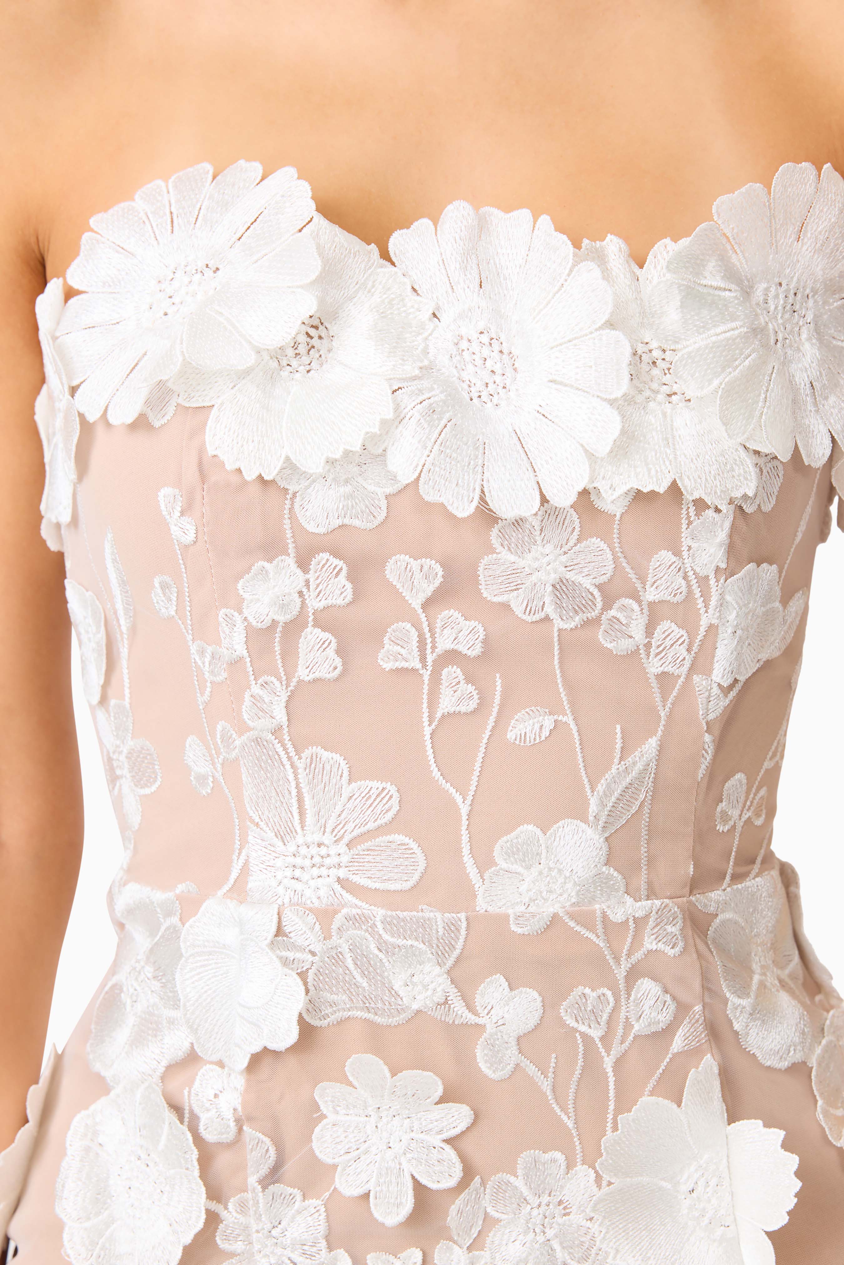 Arabella Strapless Mini Dress In White