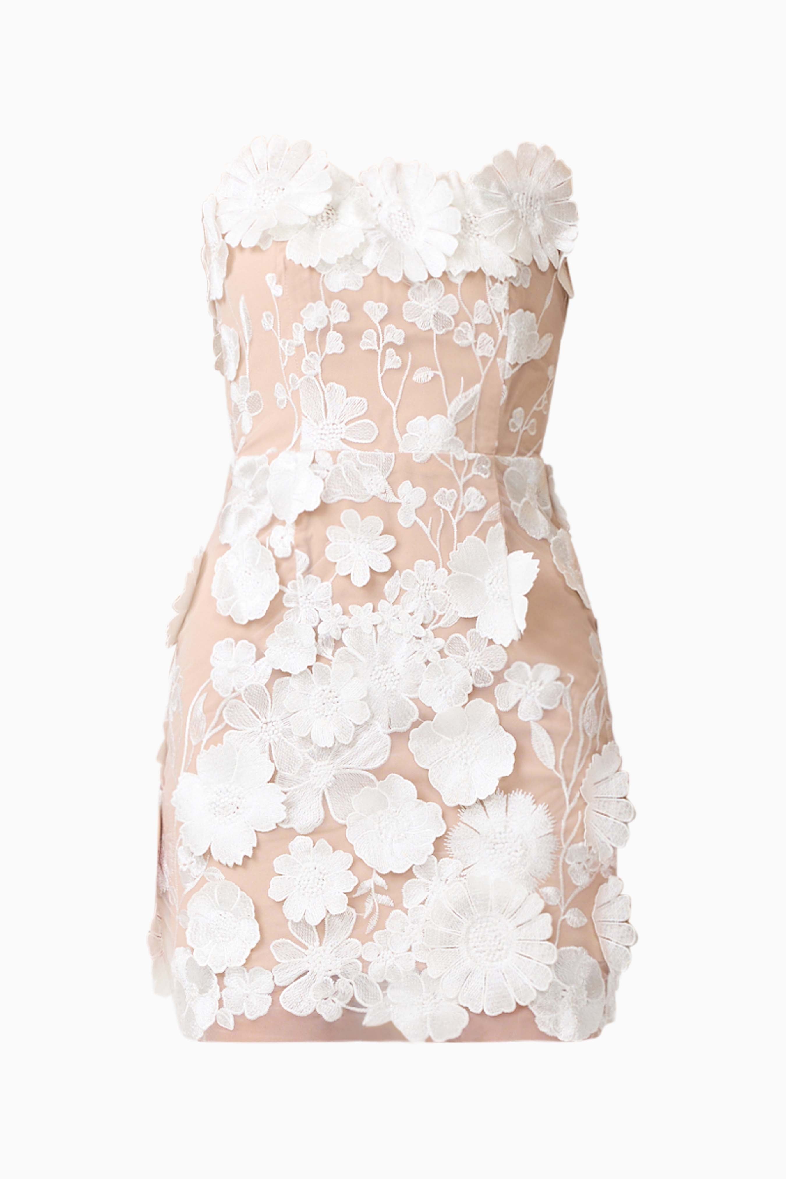 Arabella Strapless Mini Dress In White