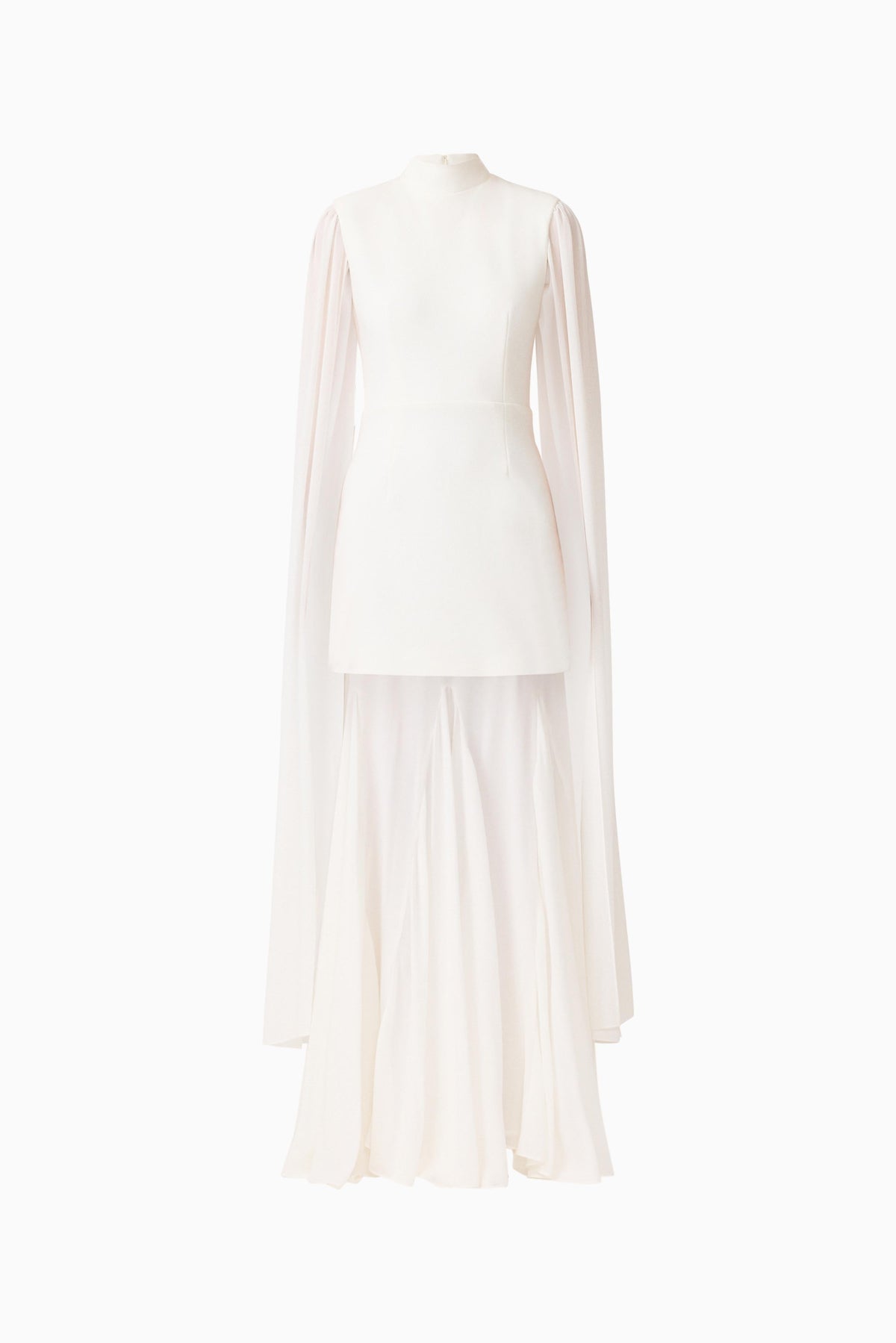 Odelia Cape Sleeve Gown in White