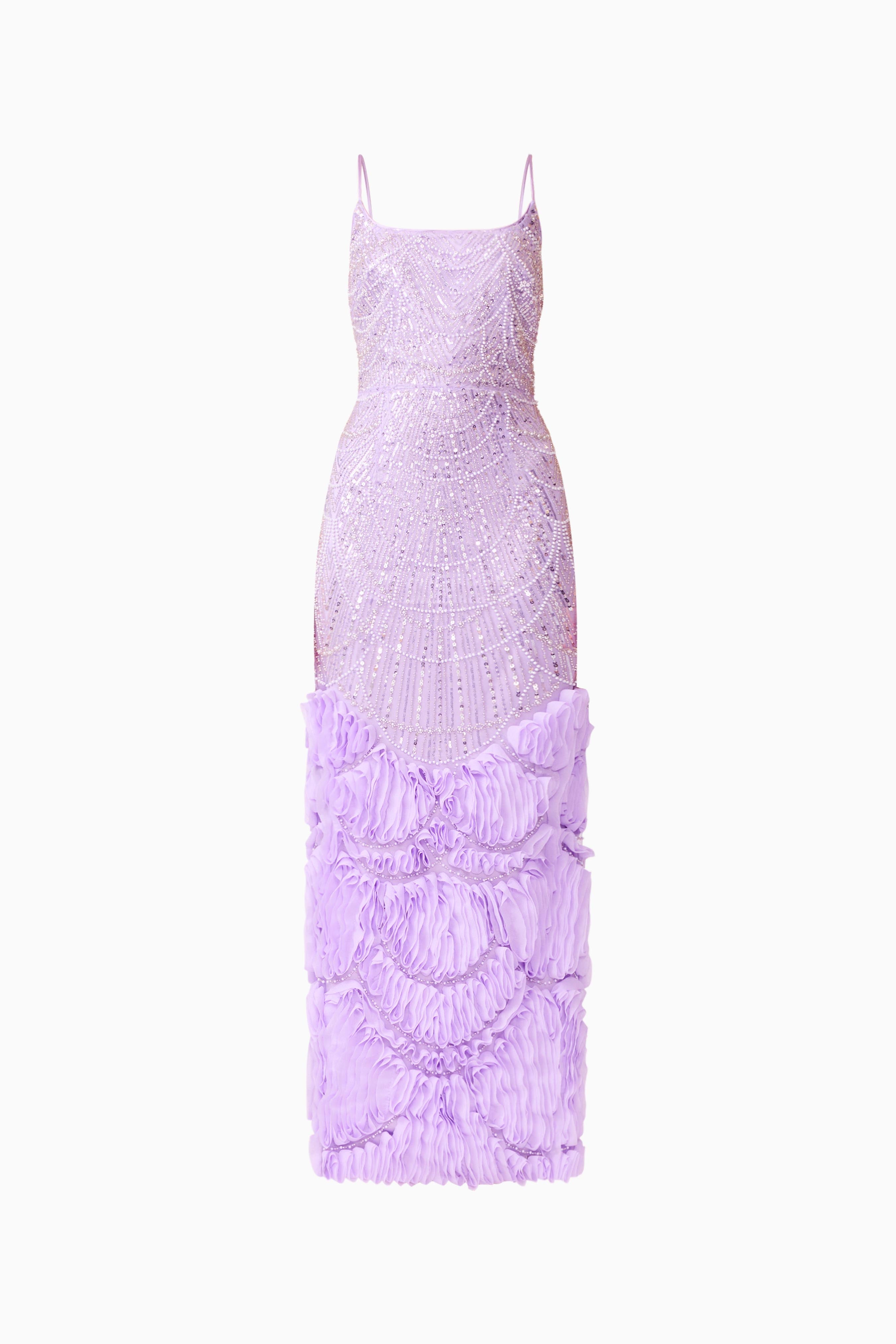 Cerise Embellished Gown in Purple