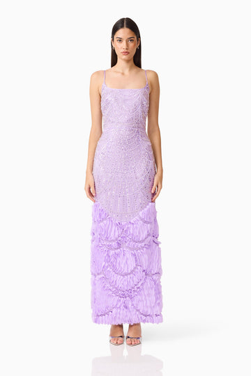 Cerise Embellished Gown in Purple
