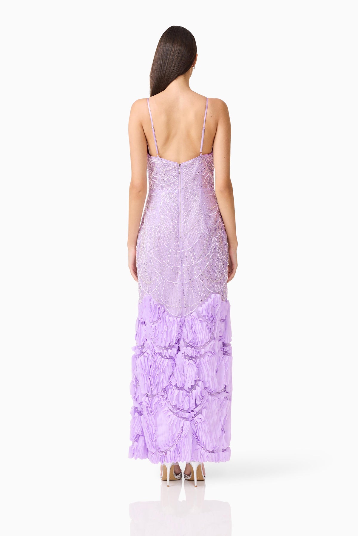 Cerise Embellished Gown in Purple