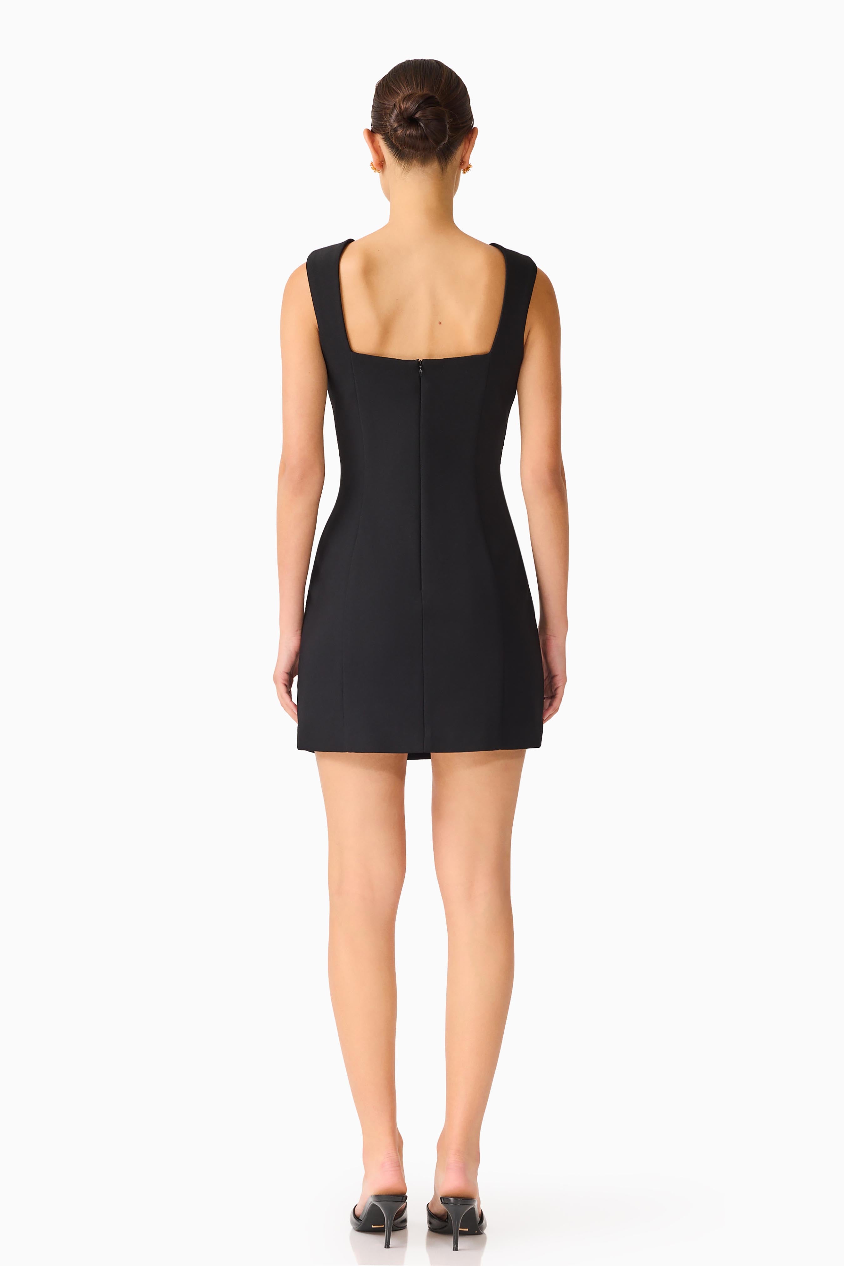 Odelia Beaded Mini Dress in Black
