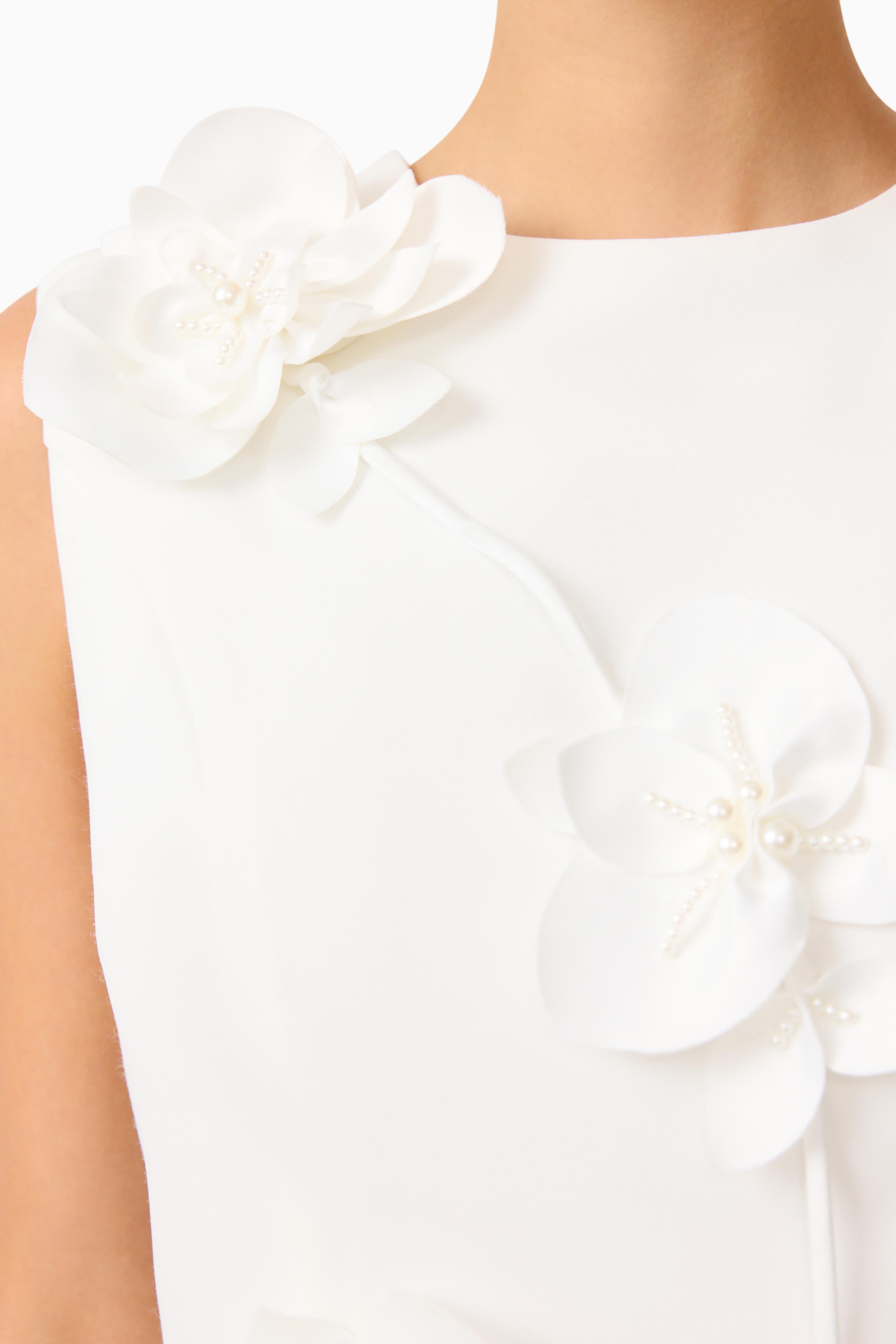 Reina Applique Mini Dress Dress White