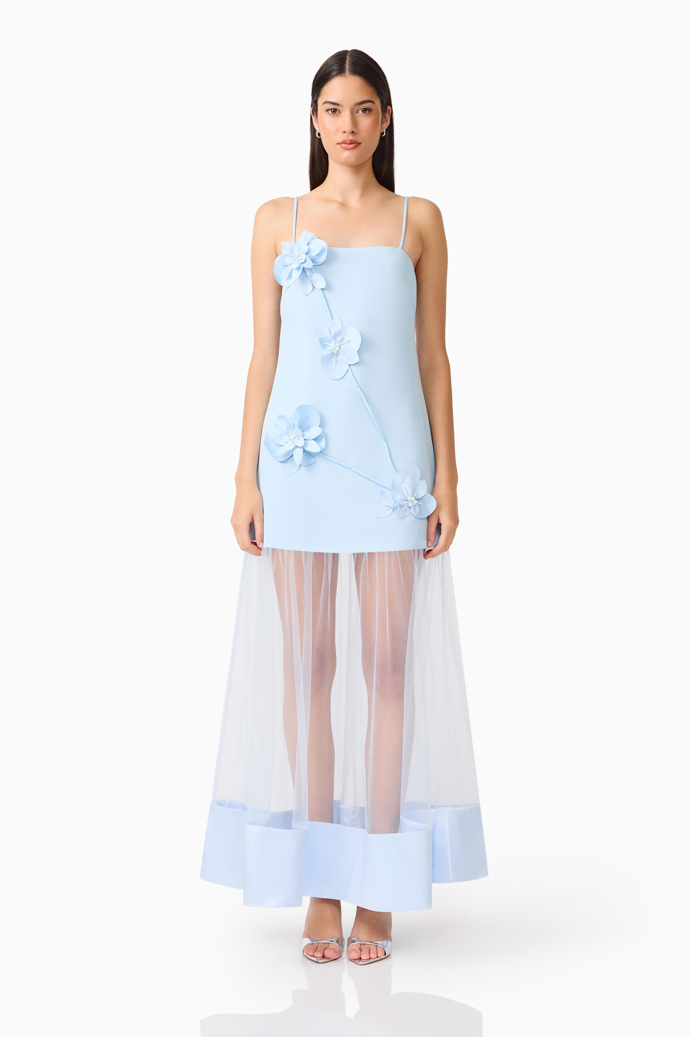 Reina Applique Gown in Sky Blue
