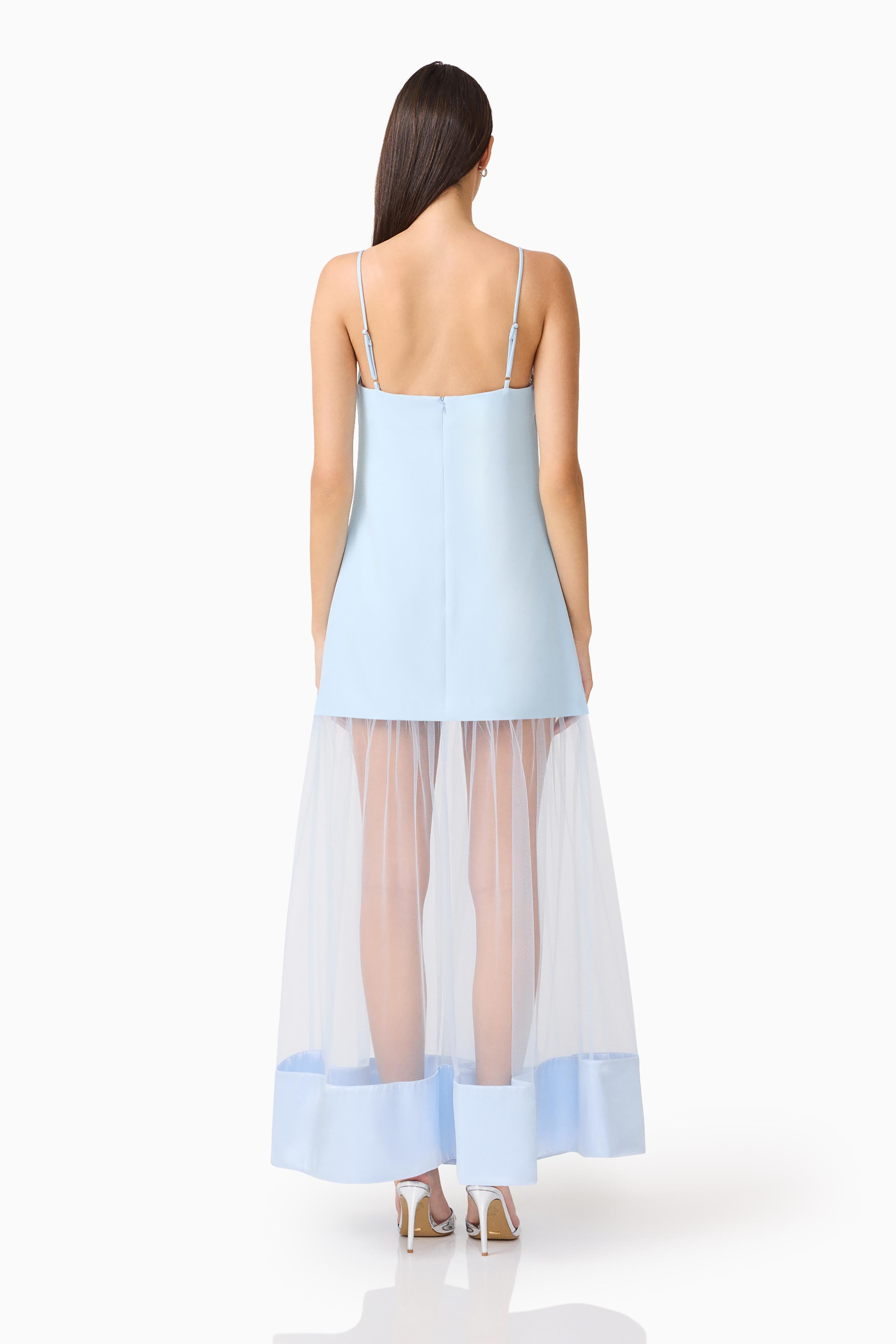 Reina Applique Gown in Sky Blue