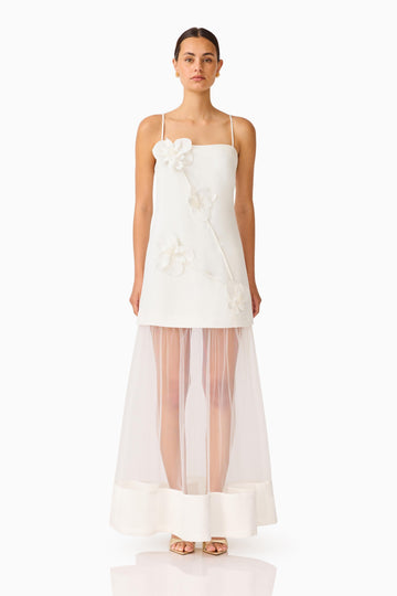Reina Applique Gown in White