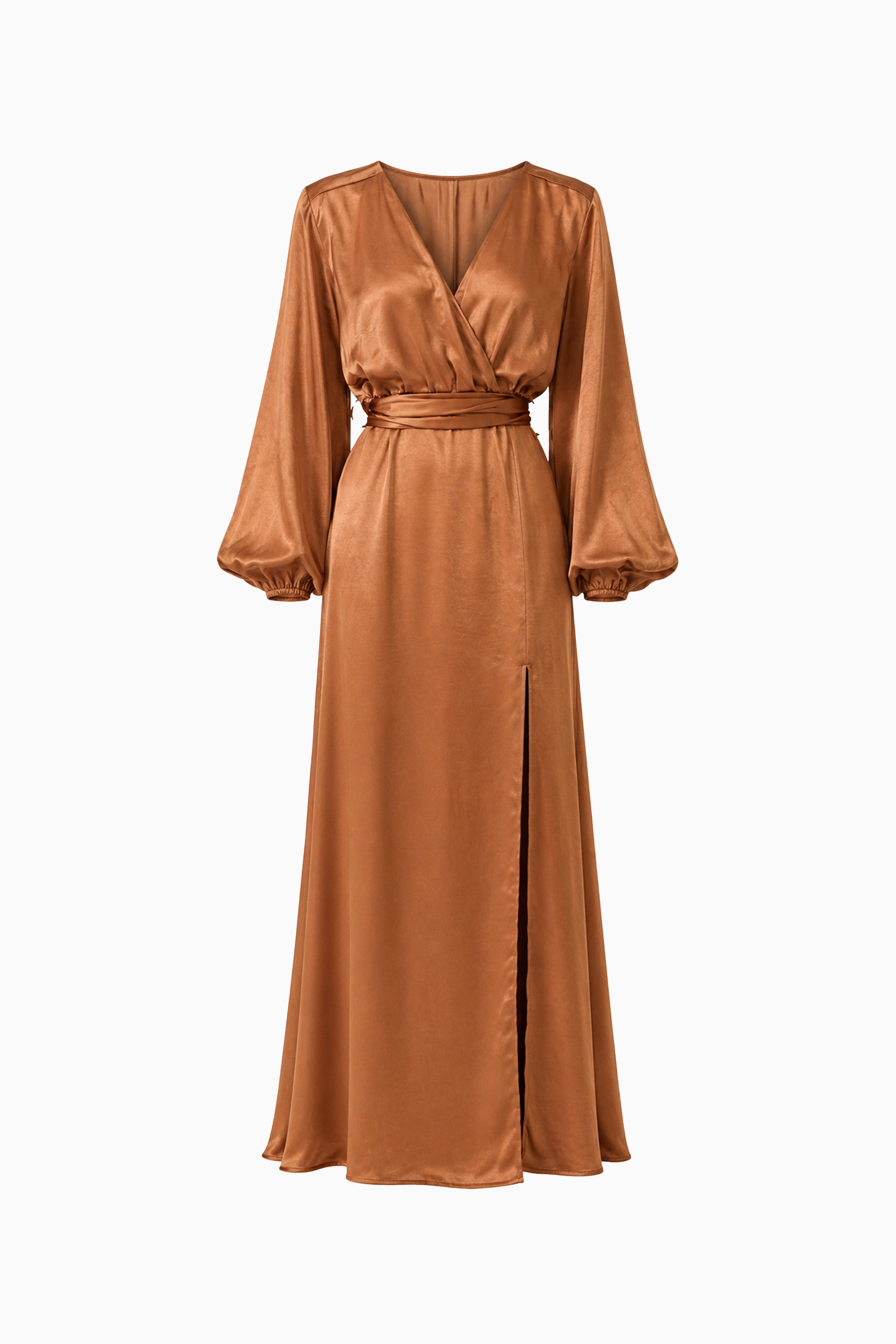 Kai Long Sleeve Maxi Dress in Toffee Brown
