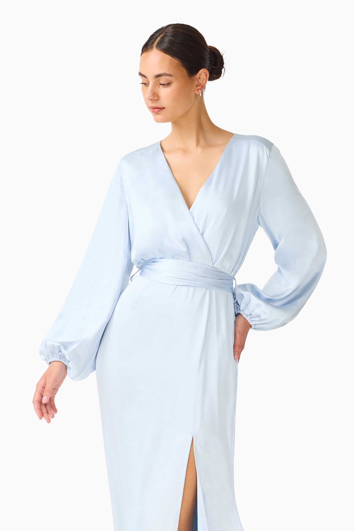 Kai Long Sleeve Maxi Dress in Pale Blue