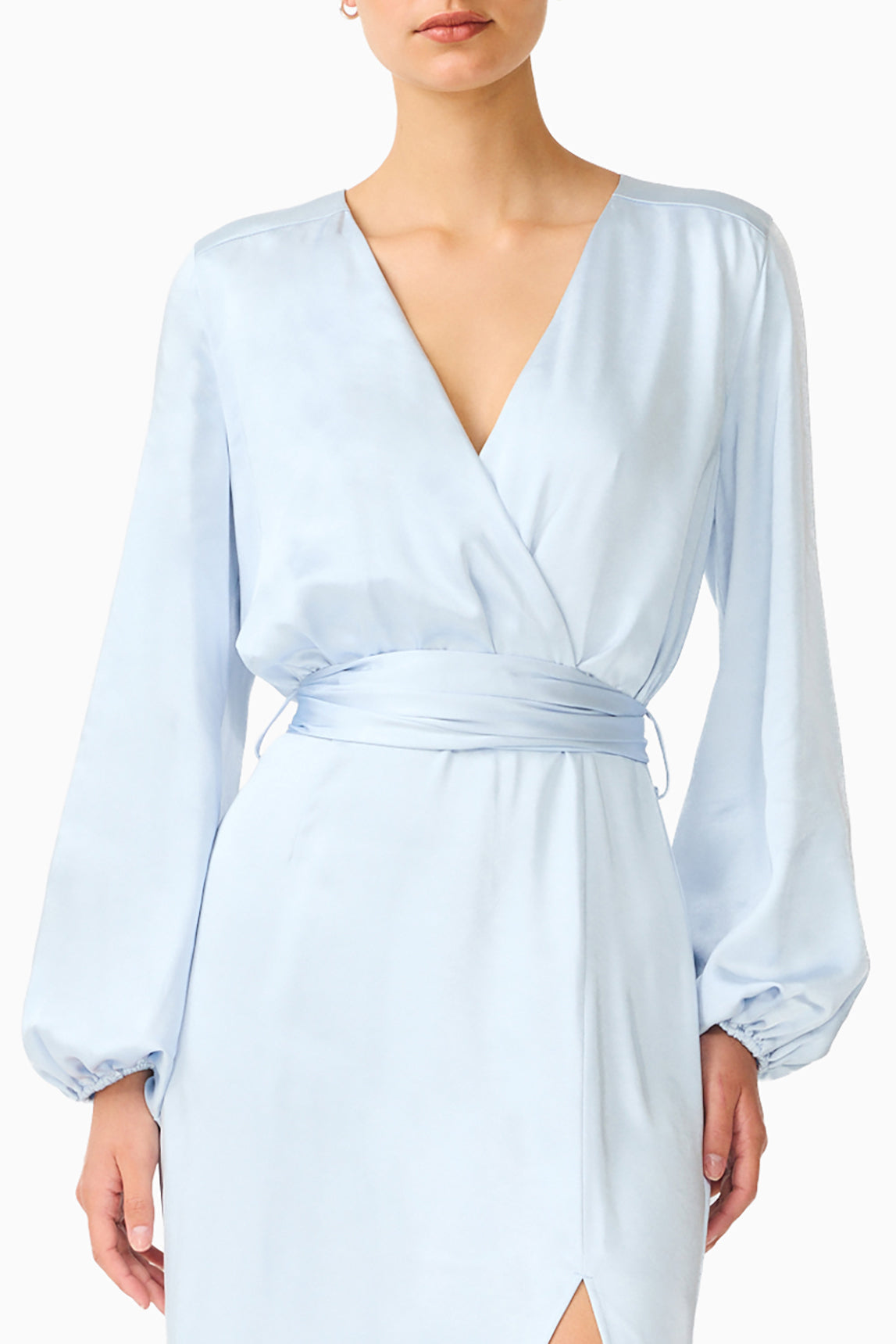 Kai Long Sleeve Maxi Dress in Pale Blue