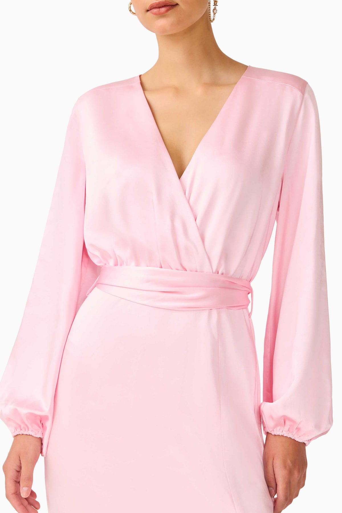 Kai Long Sleeve Maxi Dress in Pale Pink