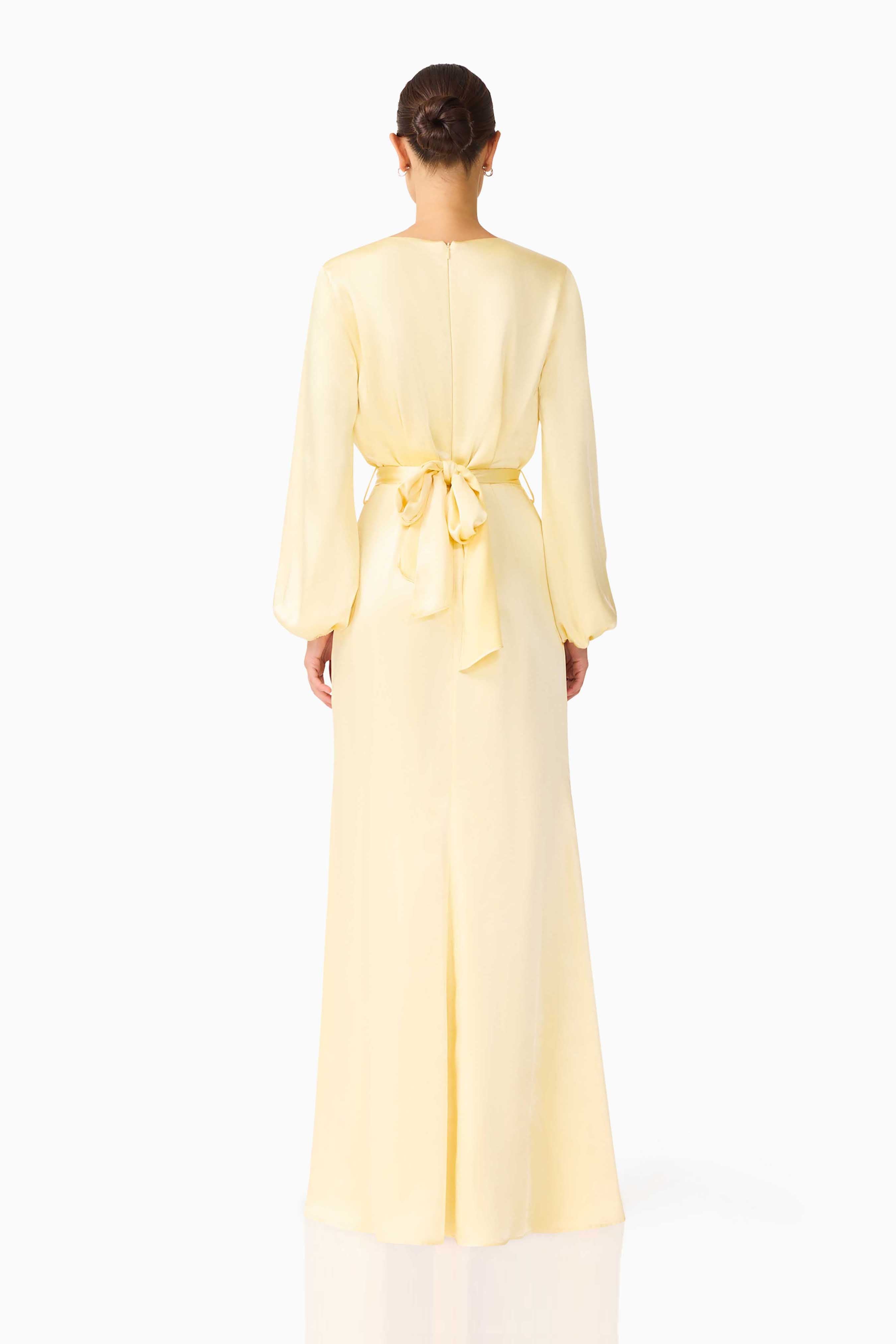 Kai Long Sleeve Maxi Dress in Butter Yellow