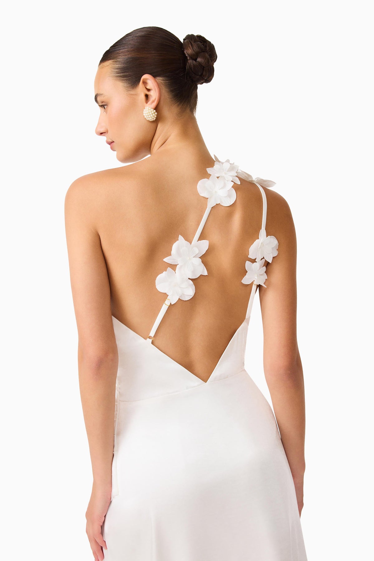 Erielle Asymmetrical Gown in White