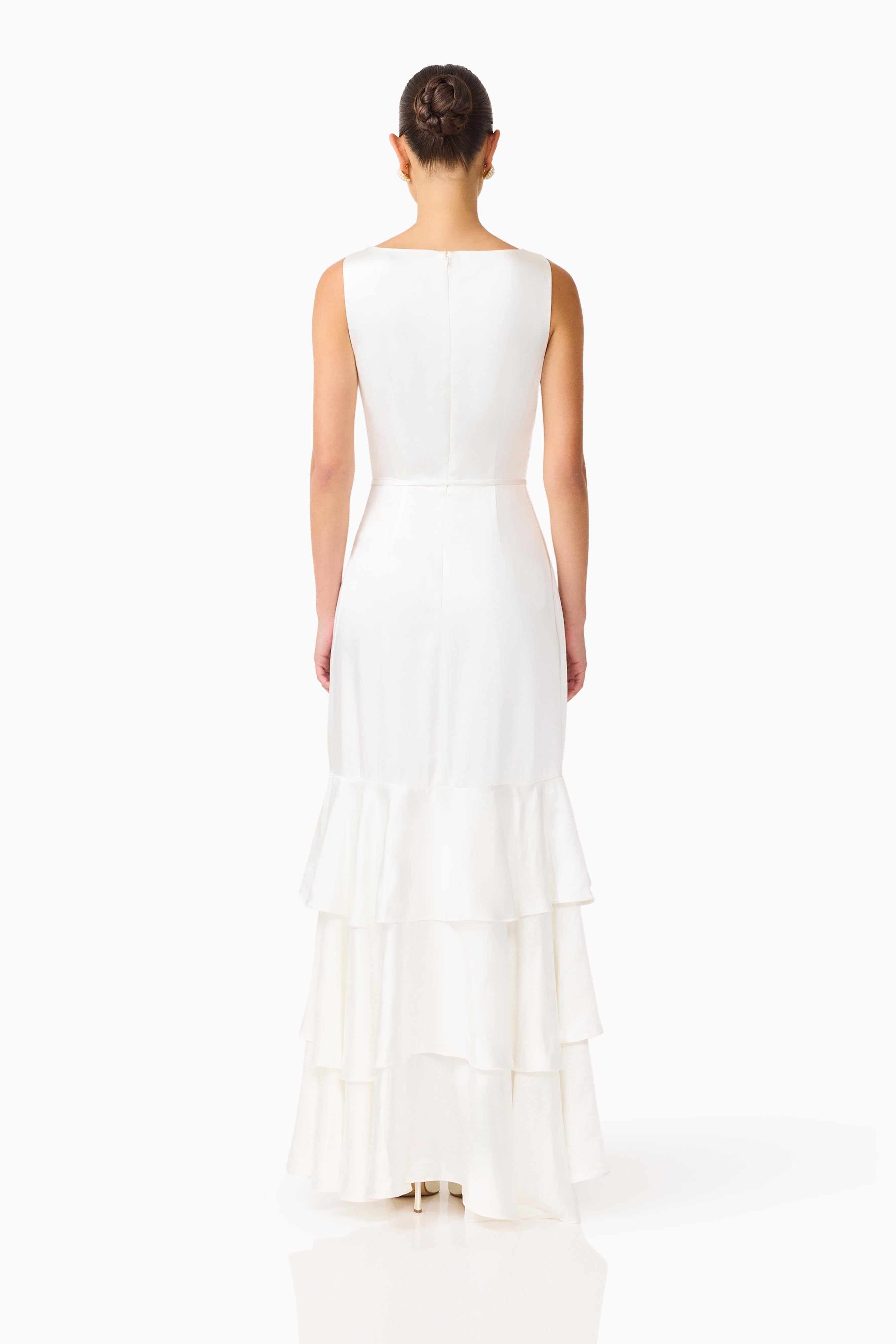 Erielle Tiered Gown in White