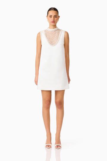 Espera Shift Mini Dress in White