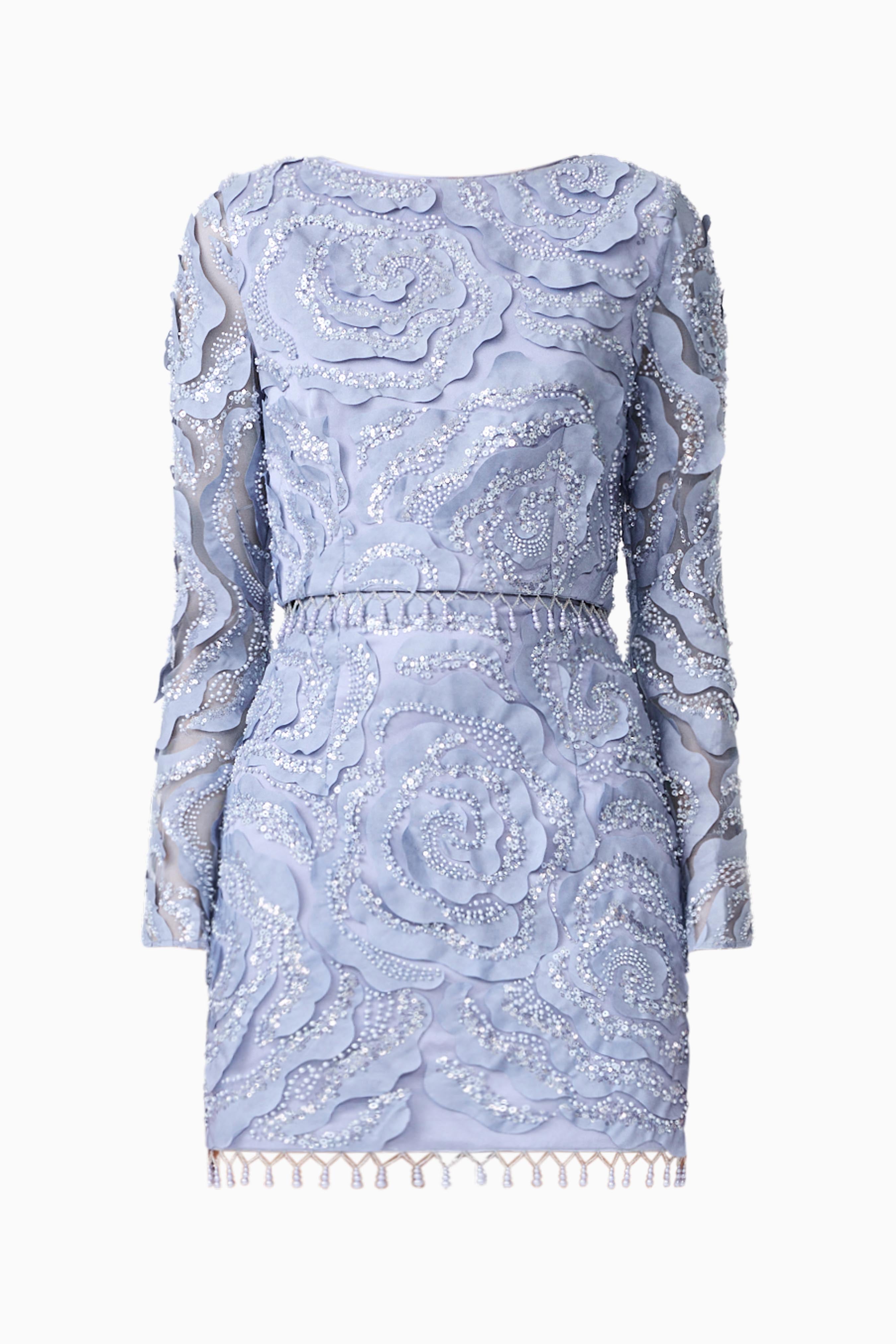 Elisa Top & Skirt Set in Steel Blue