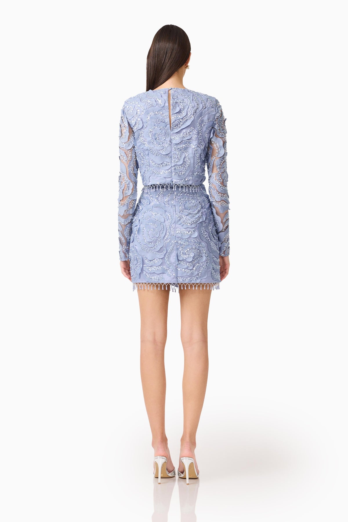 Elisa Top & Skirt Set in Steel Blue
