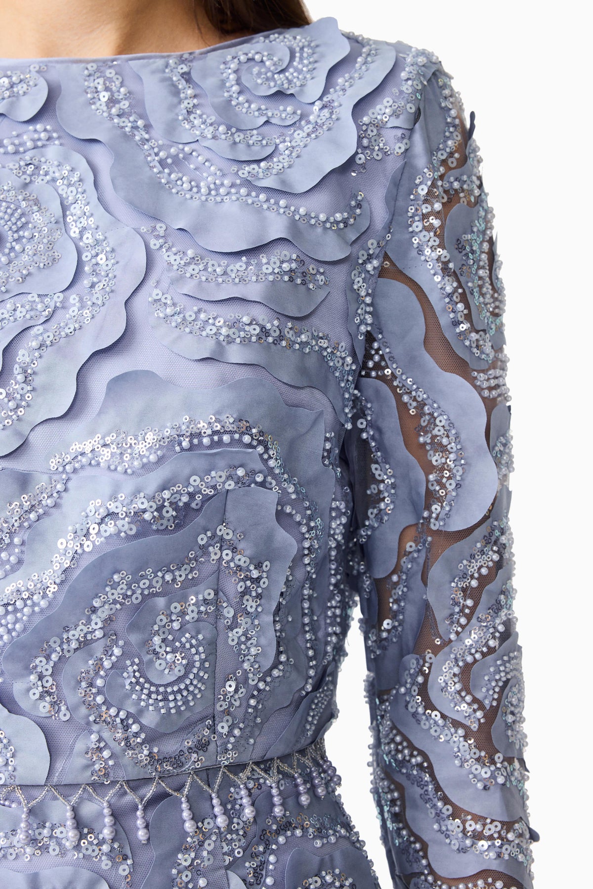 Elisa Top & Skirt Set in Steel Blue
