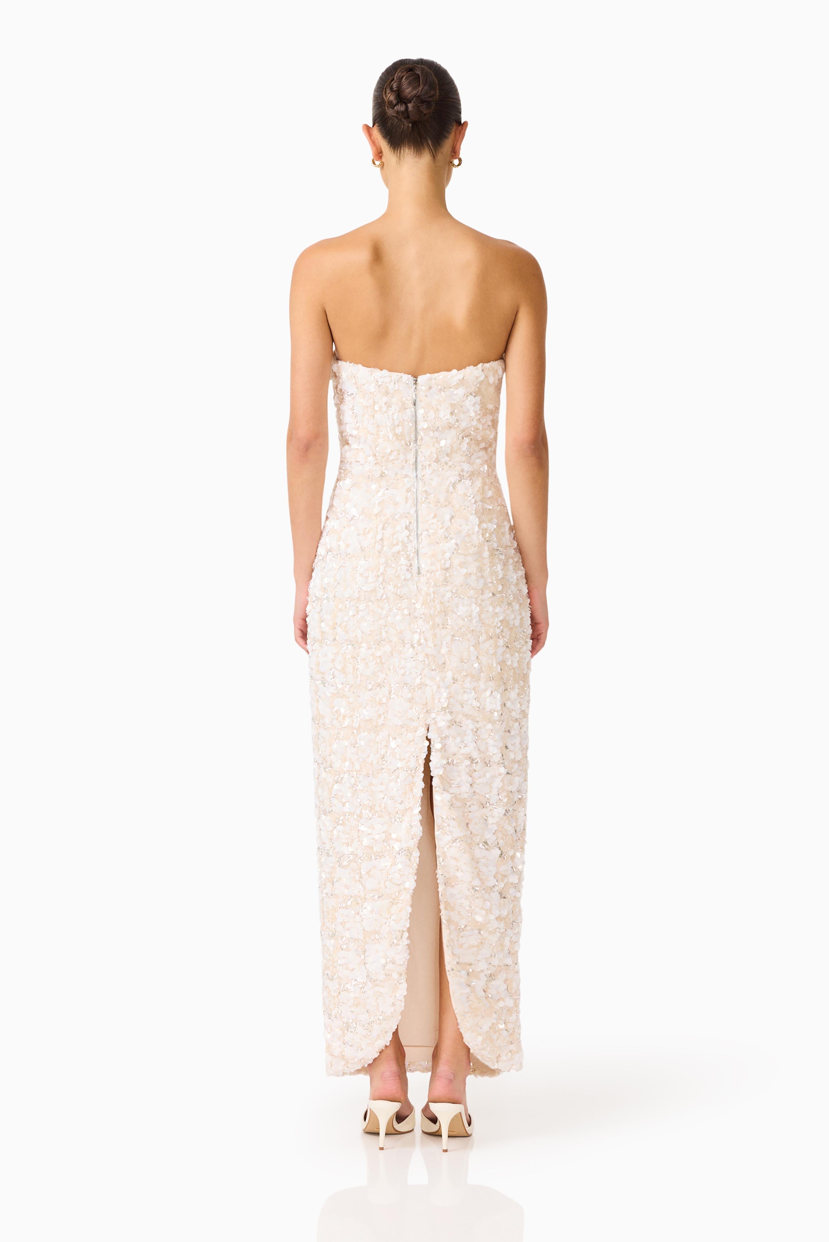 Silvana Column Gown in Cream