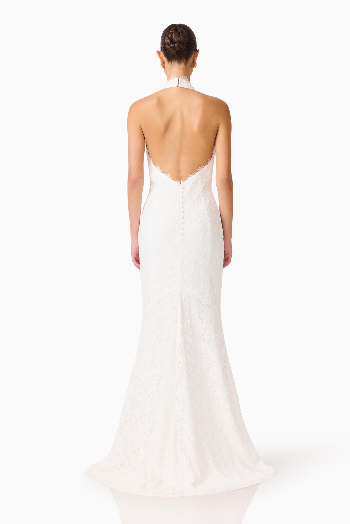 Clarisse Halter Neck Gown in White