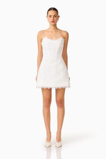 Clarisse Tulip Mini Dress in White