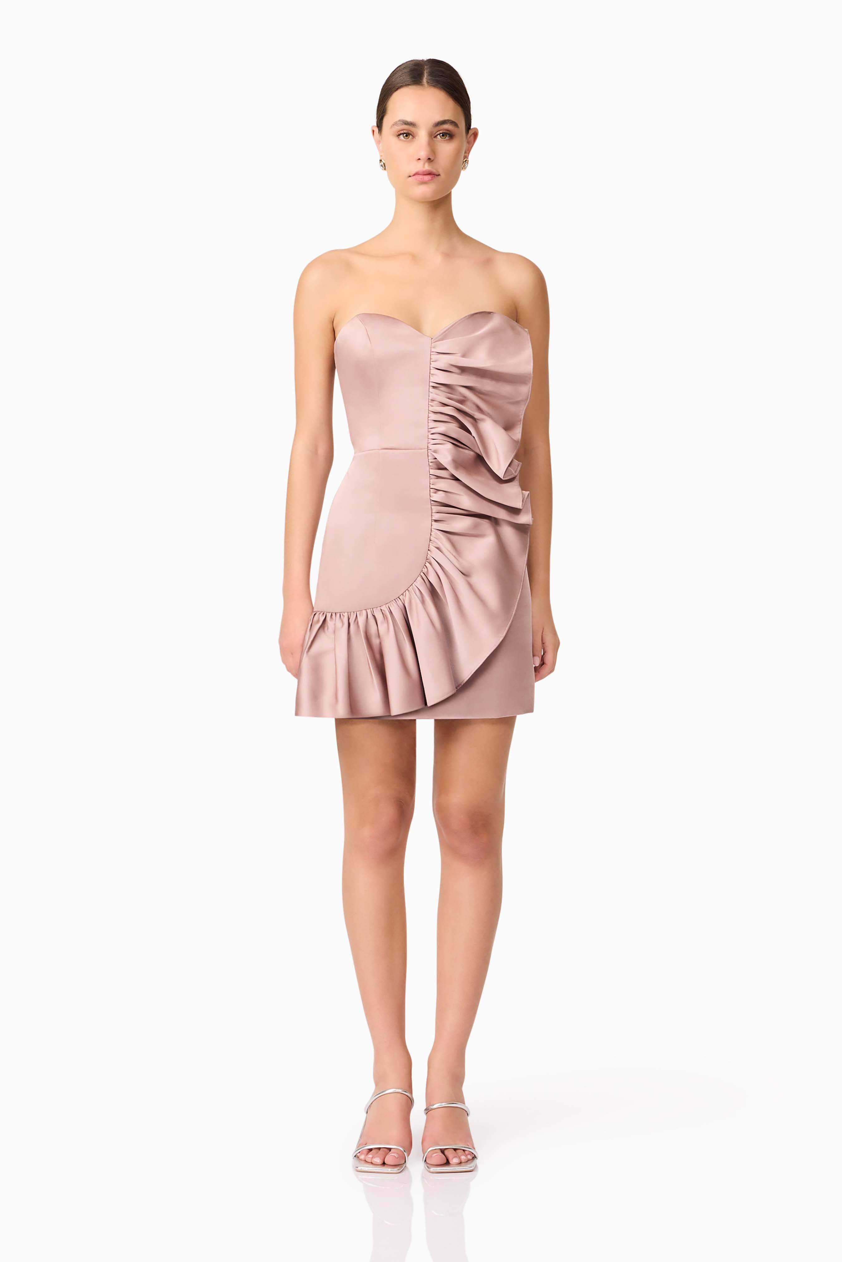 Laura Strapless Mini Dress in Pink