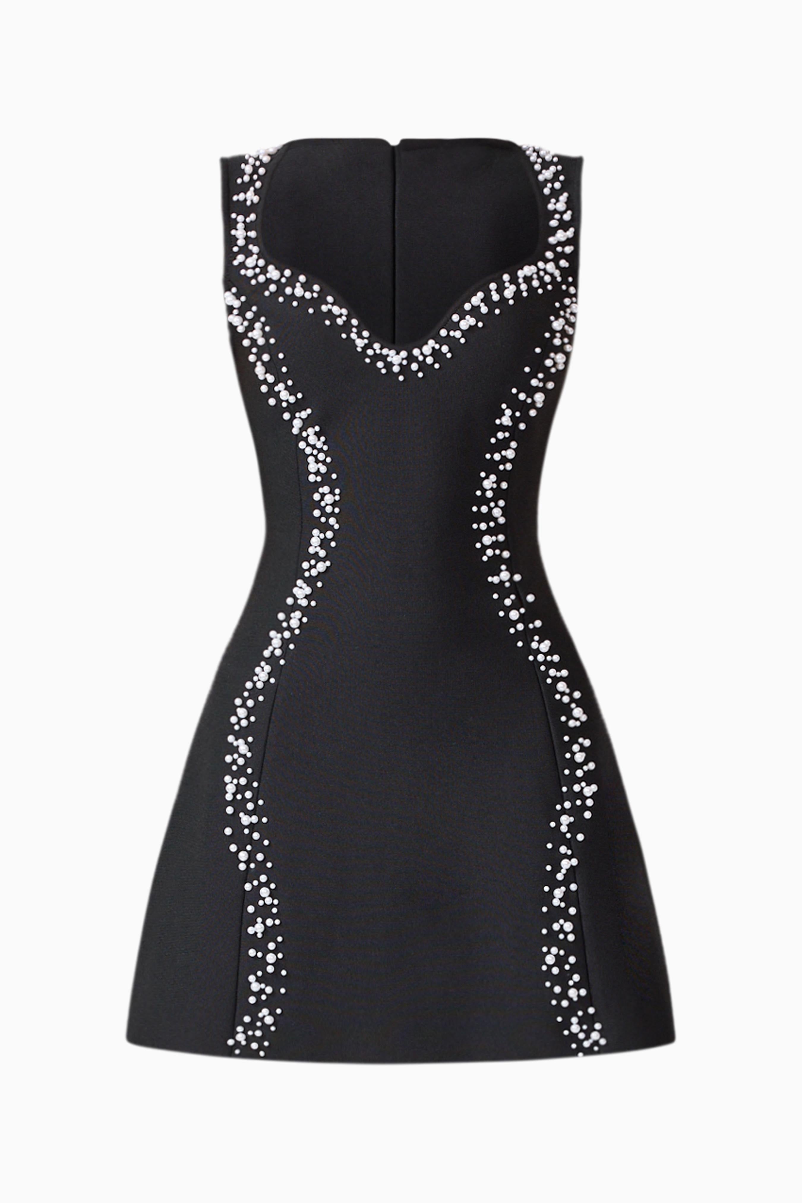 Natasia Embellished Mini Dress in Black