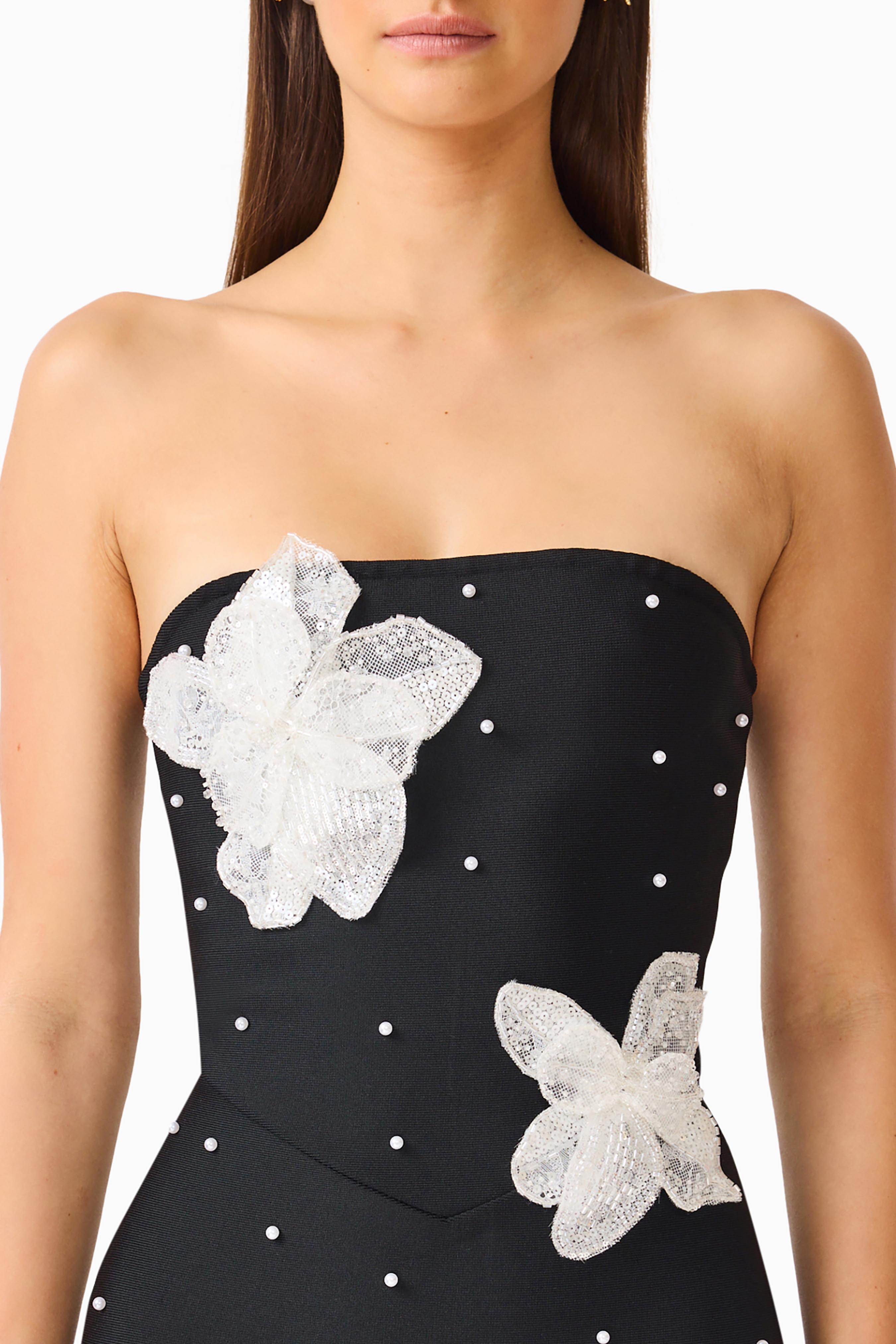Natasia Embellished Maxi Dress in Black