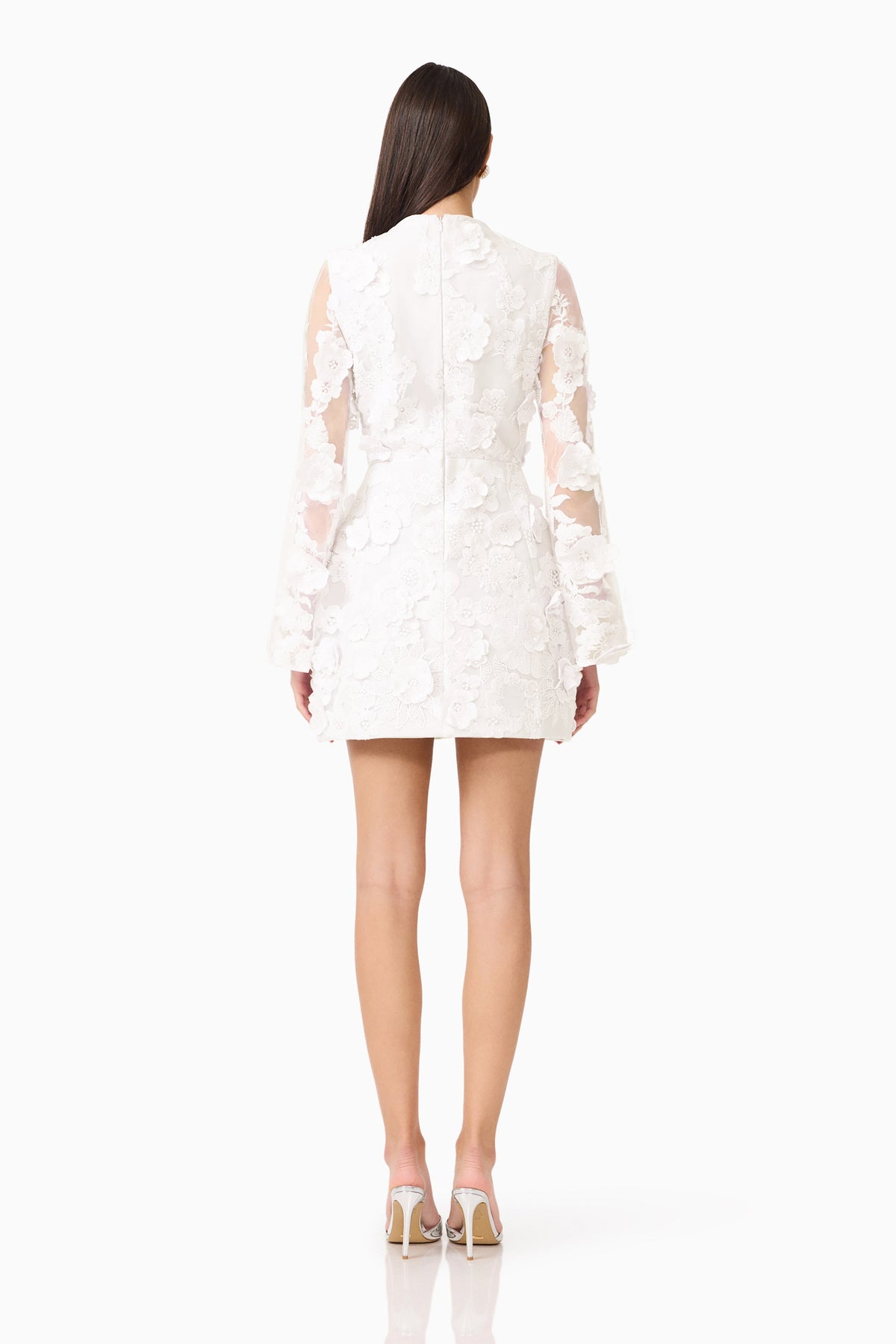 Lorina Long Sleeve Mini Dress in White