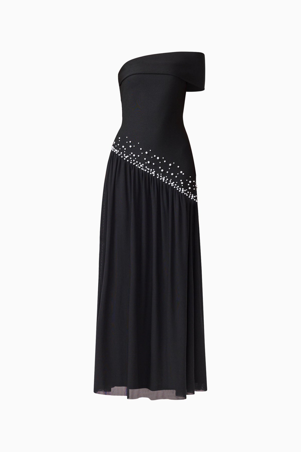 Natasia Off Shoulder Gown in Black