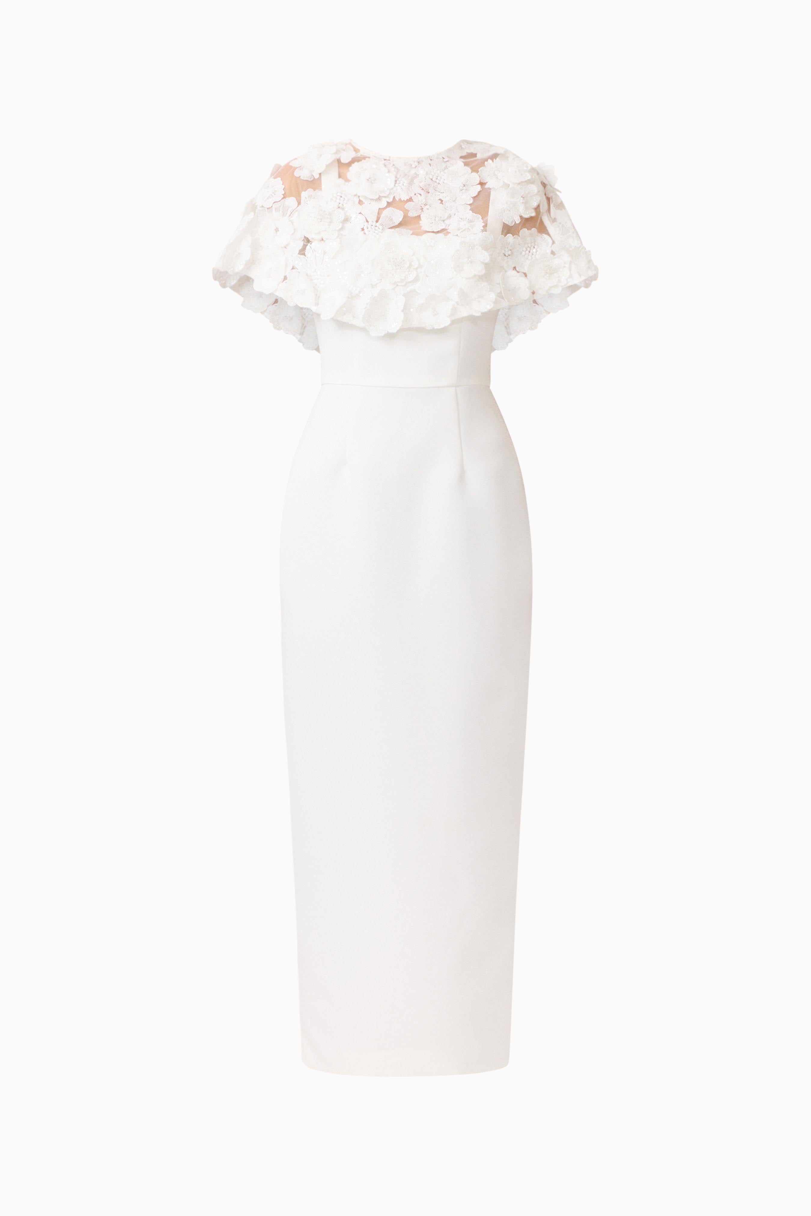 Lorina Cape Gown in White