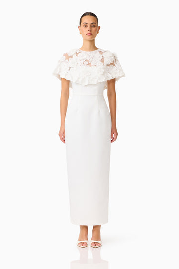 Lorina Cape Gown in White