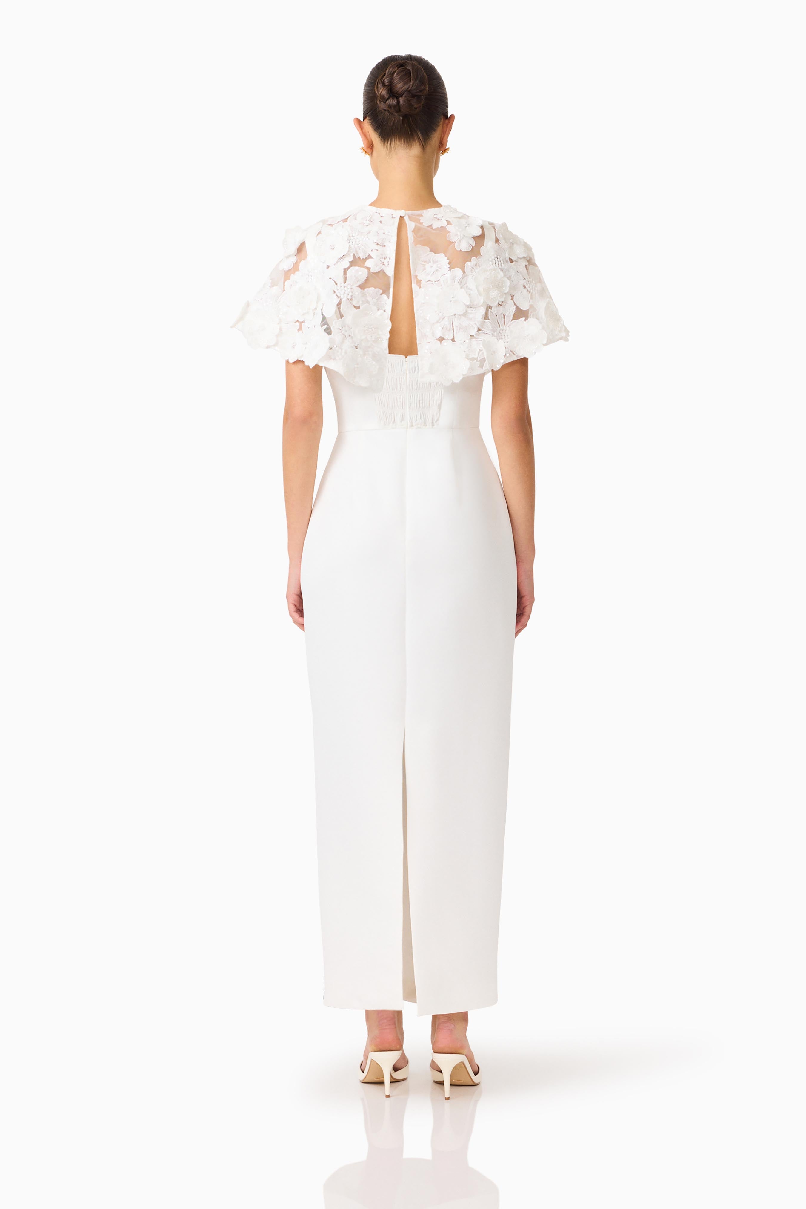 Lorina Cape Gown in White