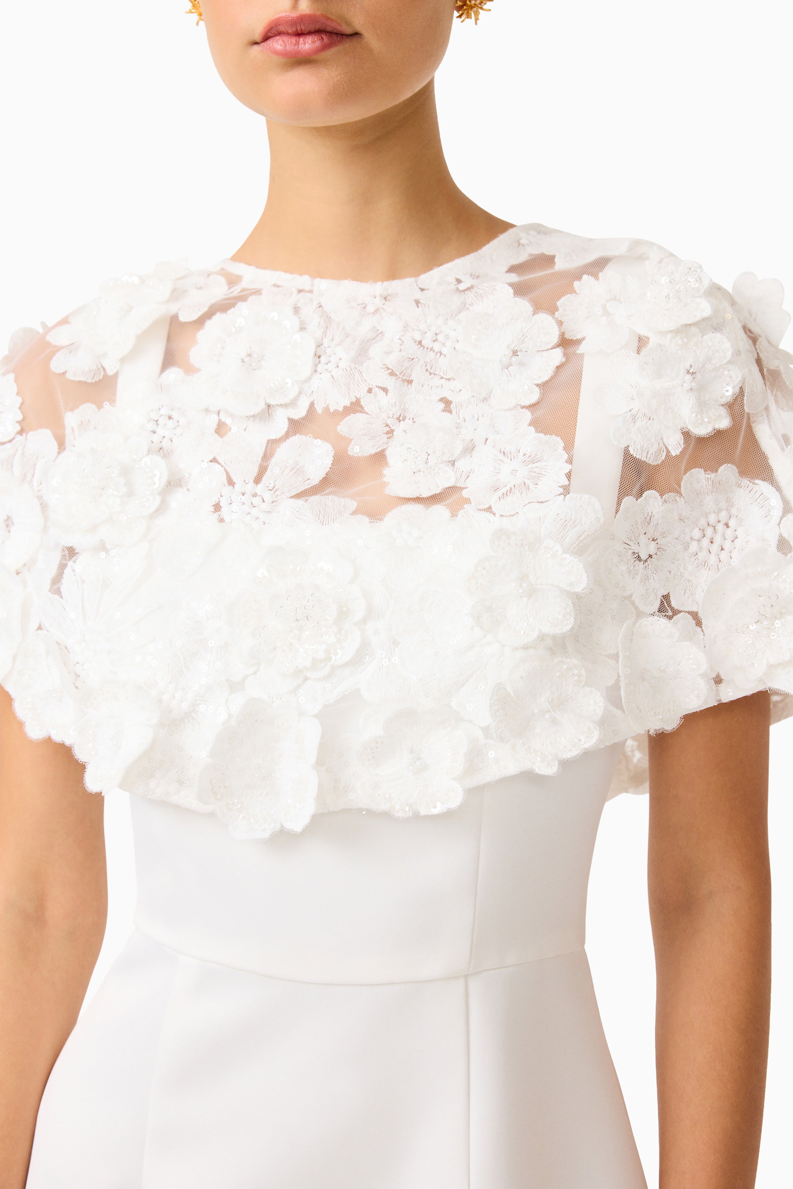 Lorina Cape Gown in White