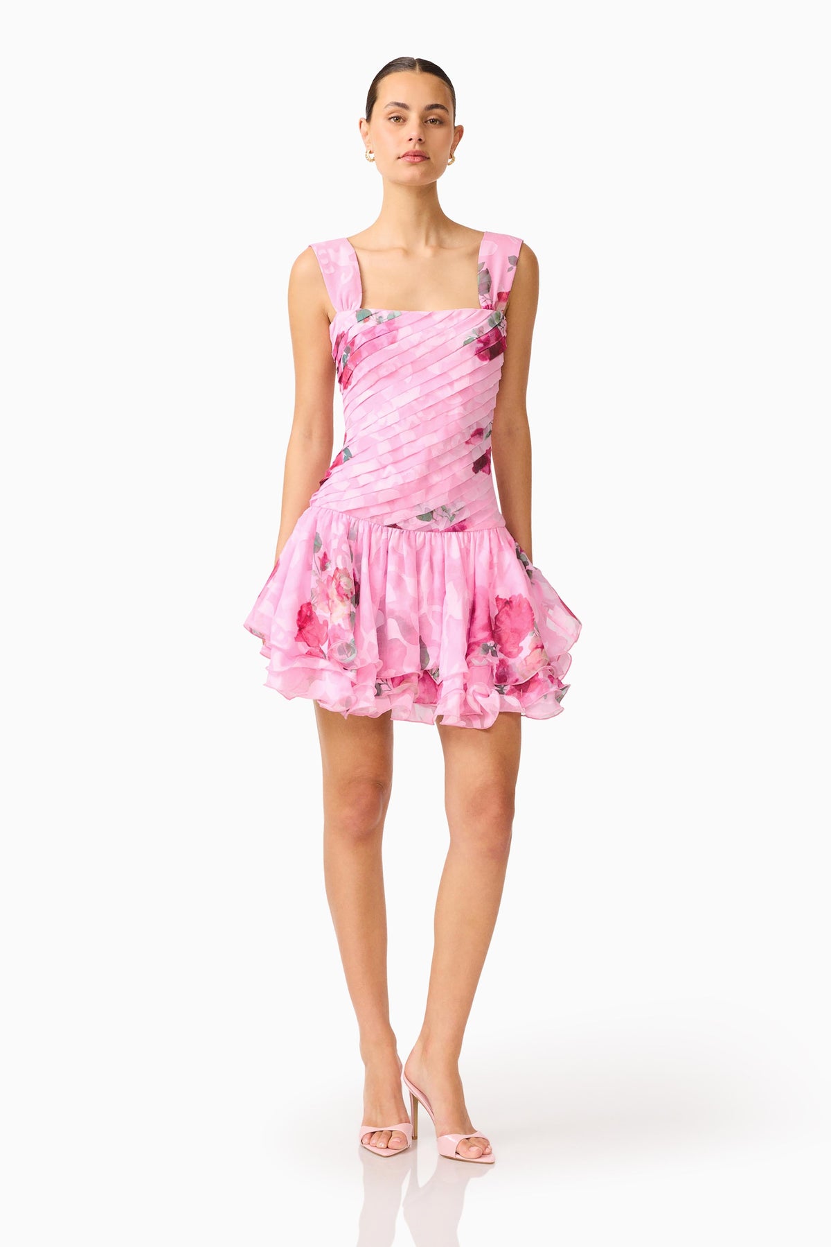 Eleanora Drop Waist Mini in Pink Floral