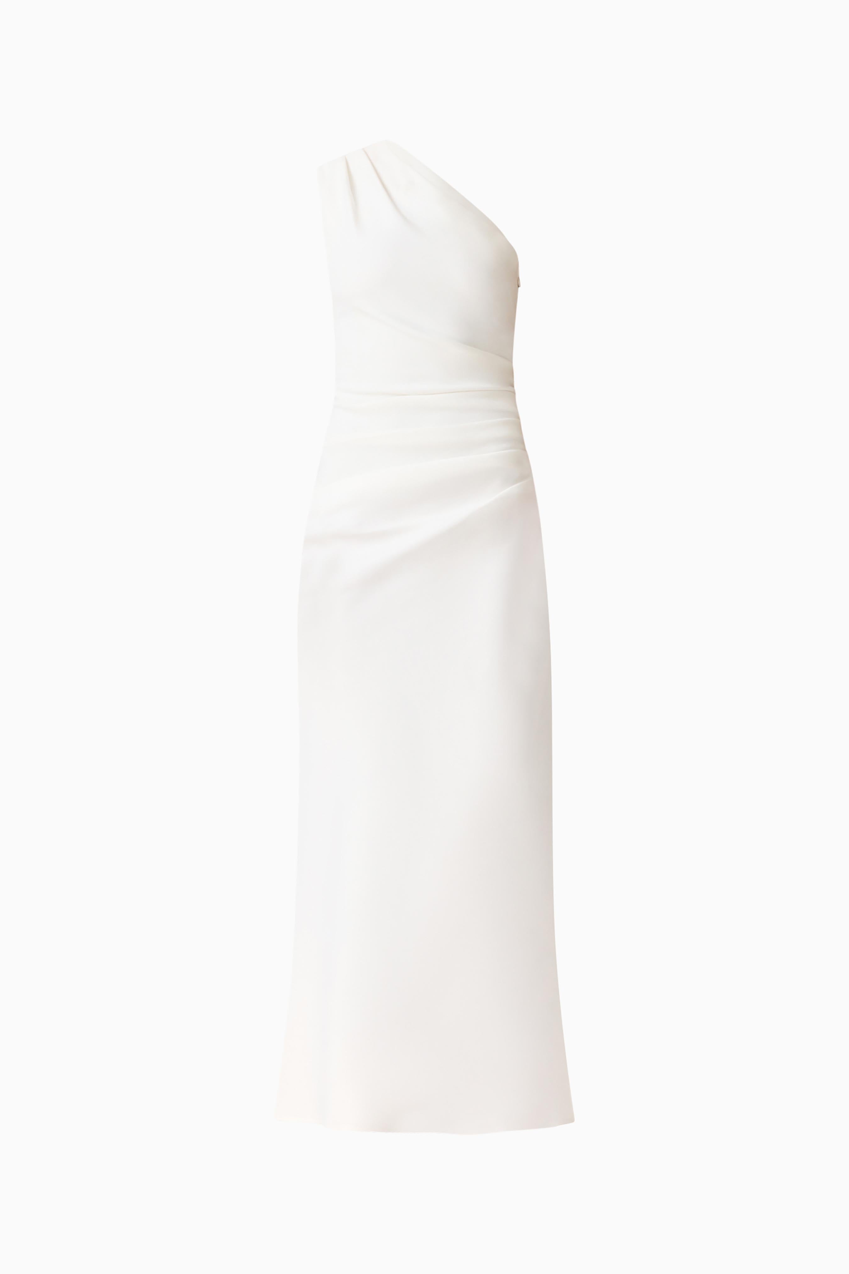 Skye One Shoulder Gown in White