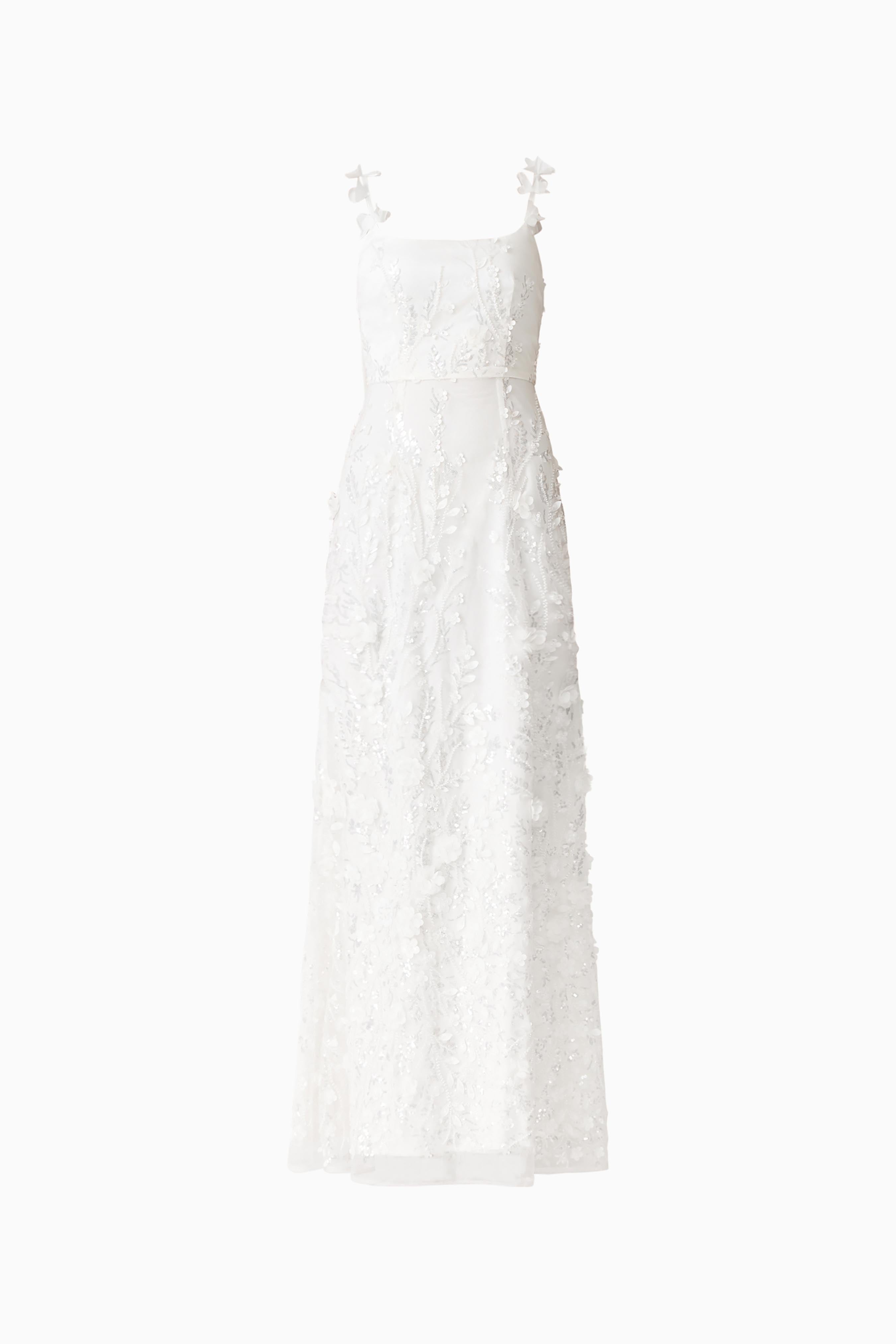 Rina Beaded Gown in White