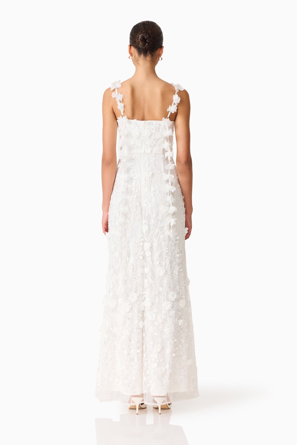 Rina Beaded Gown in White