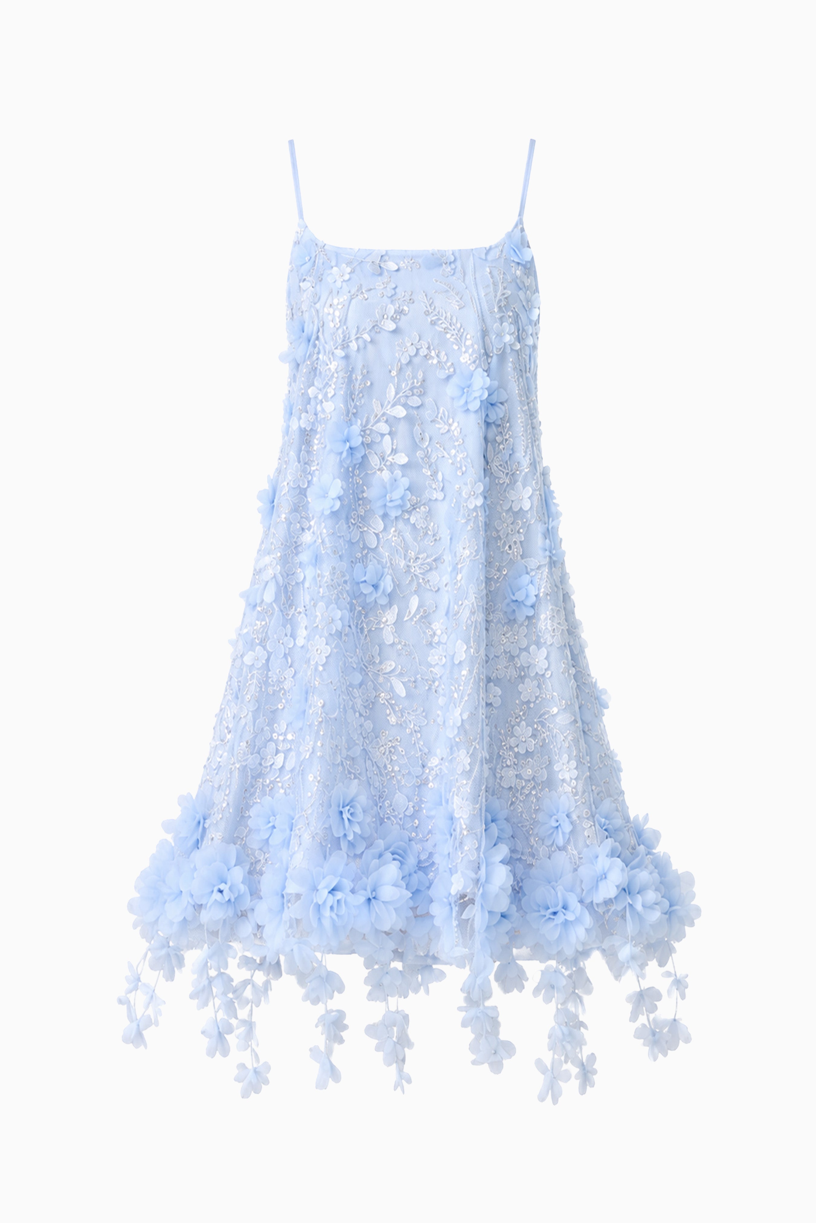 Rina Embellished Shift Mini Dress in Blue