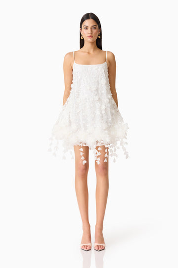Rina Shift Mini Dress in White
