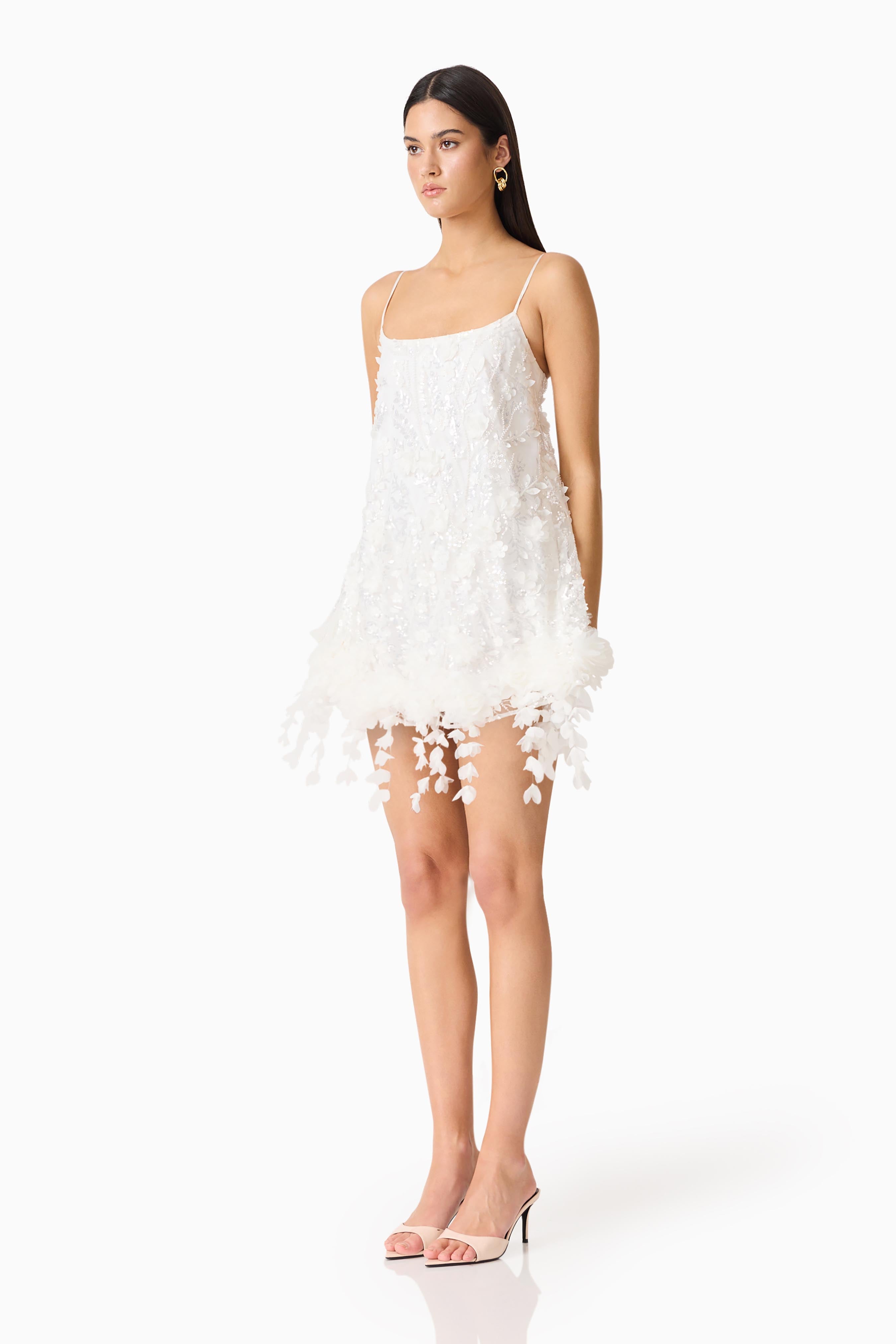 Rina Shift Mini Dress in White