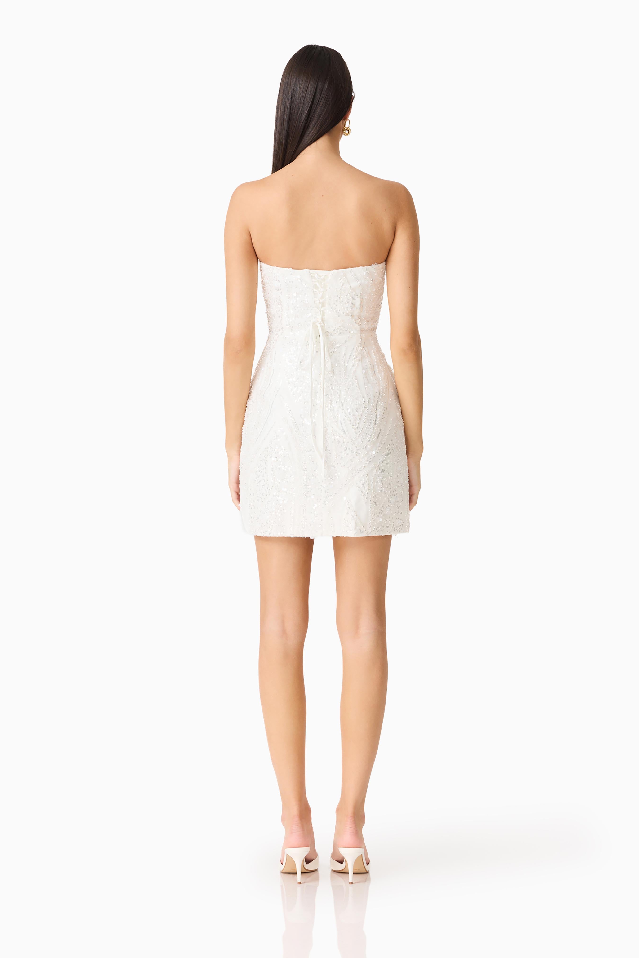 Daelia Strapless Mini Dress in White