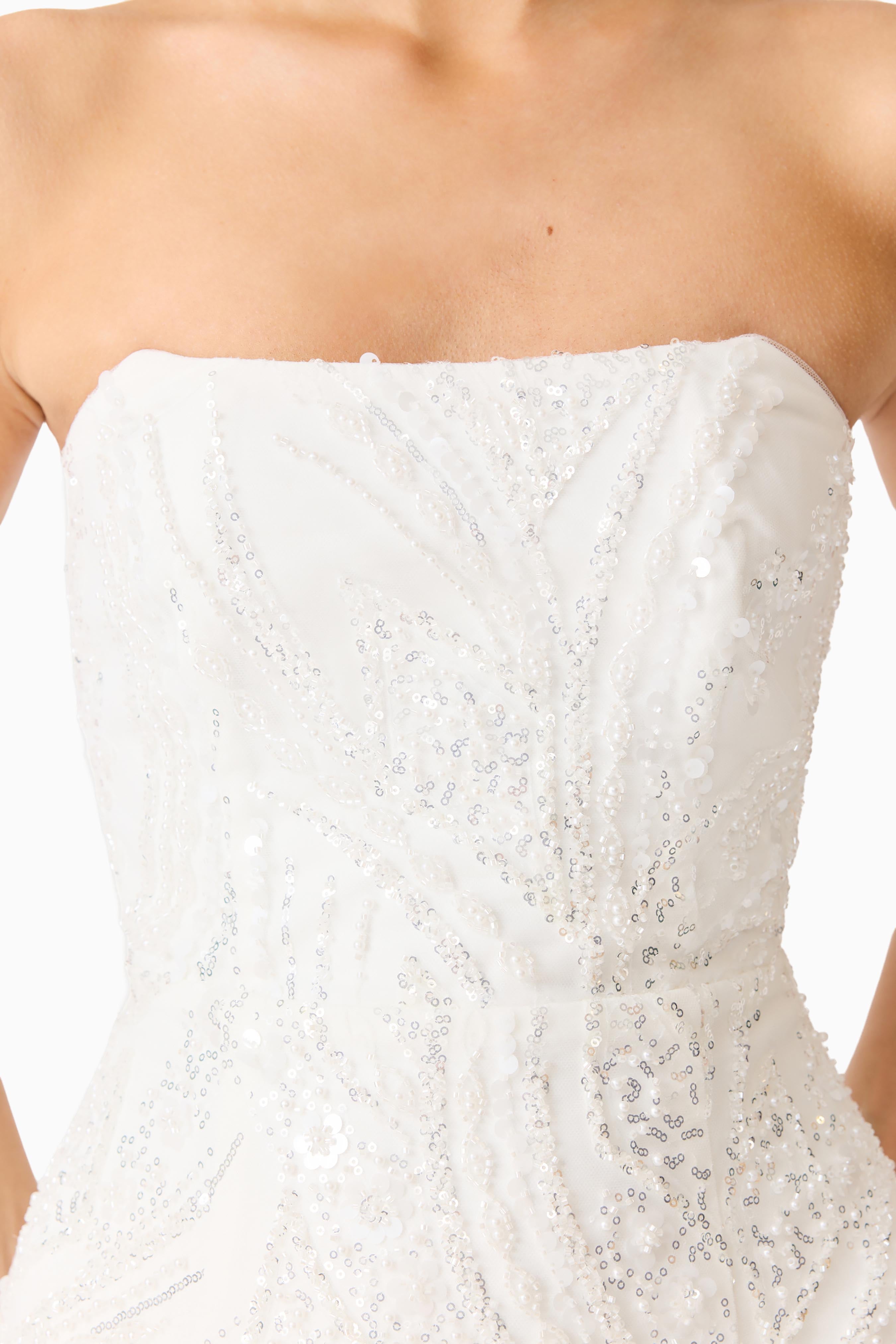 Daelia Strapless Mini Dress in White