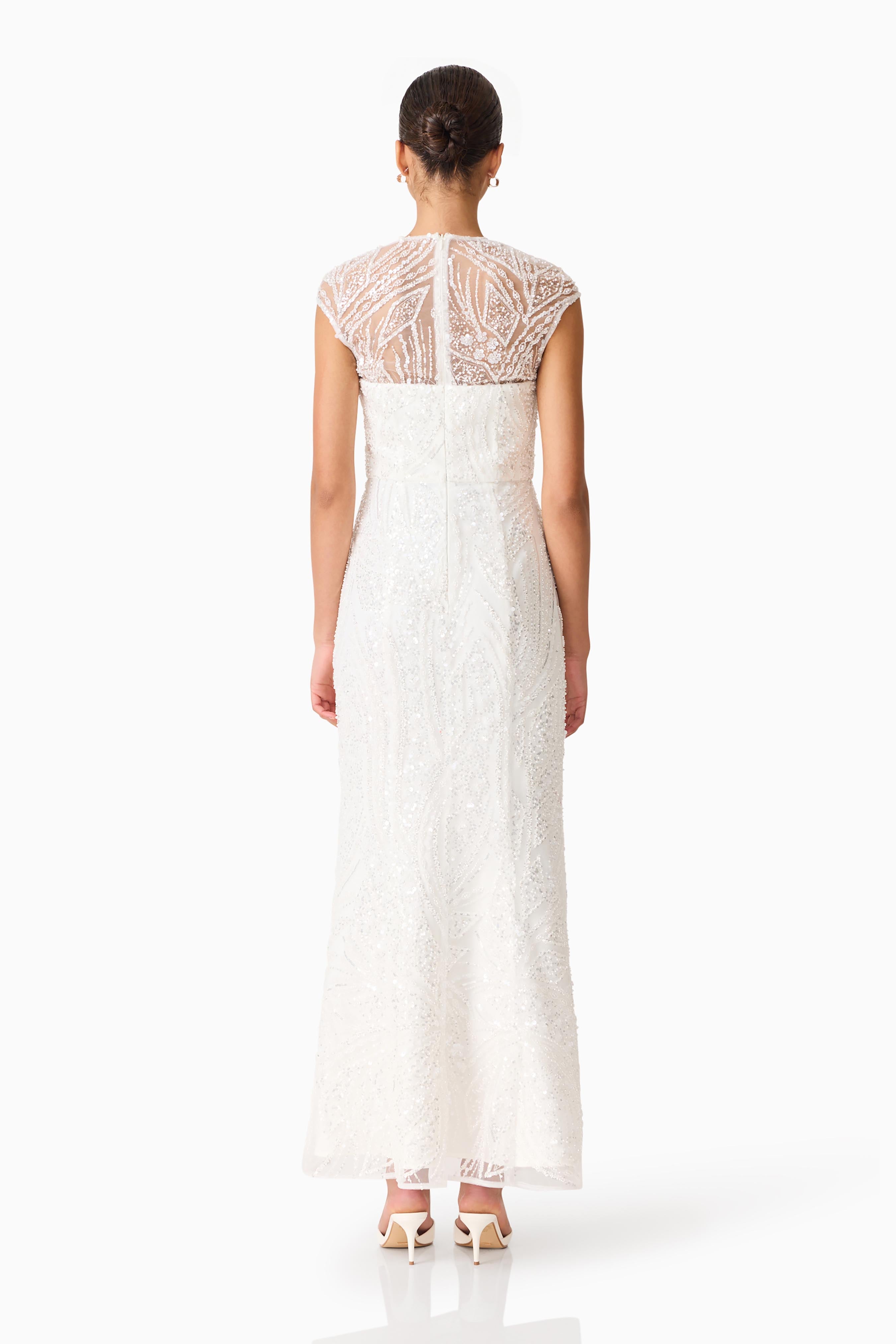Daelia Embellished Gown White