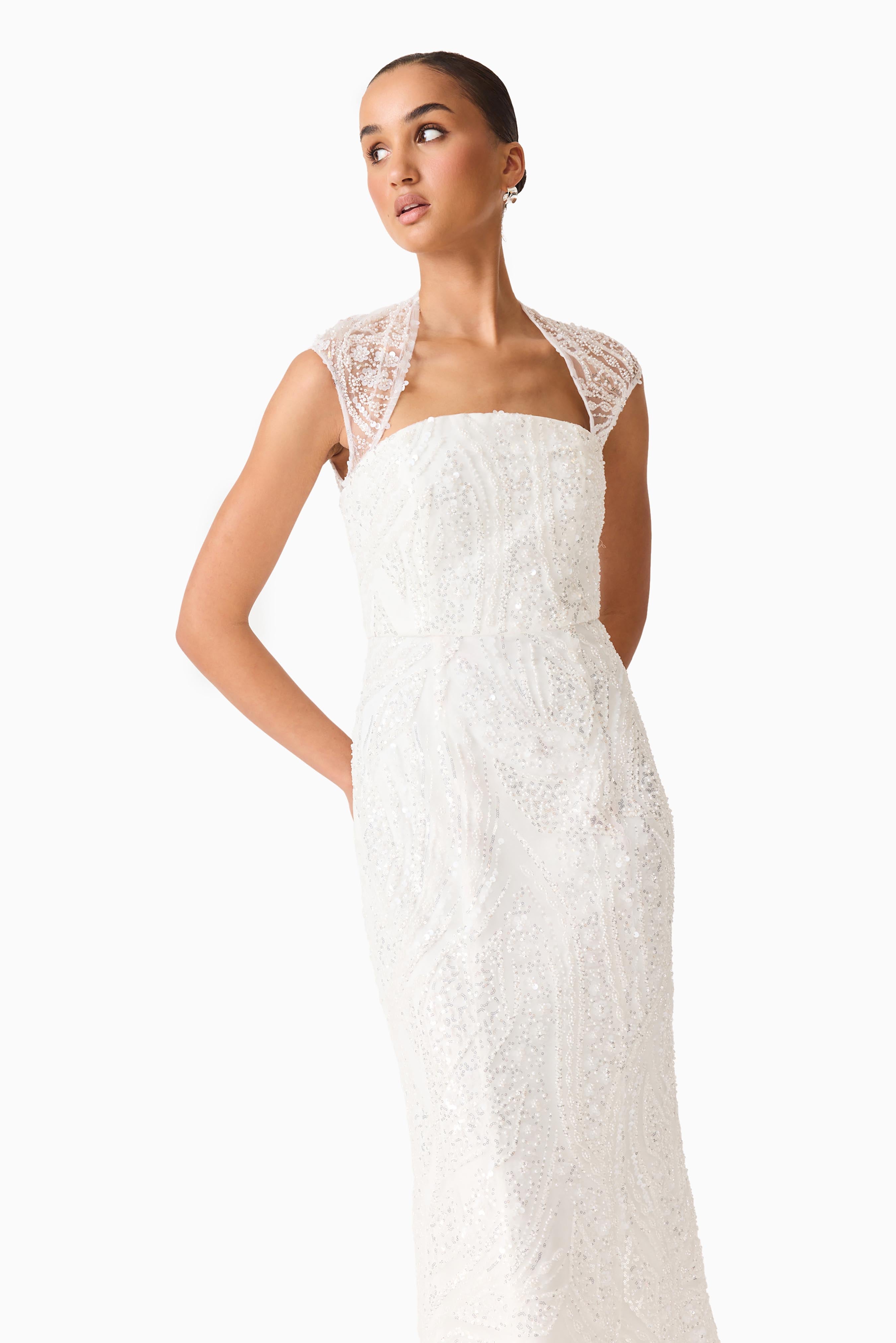 Daelia Embellished Gown White