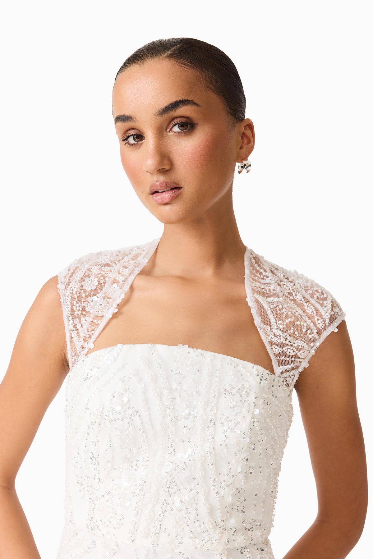 Daelia Embellished Gown White