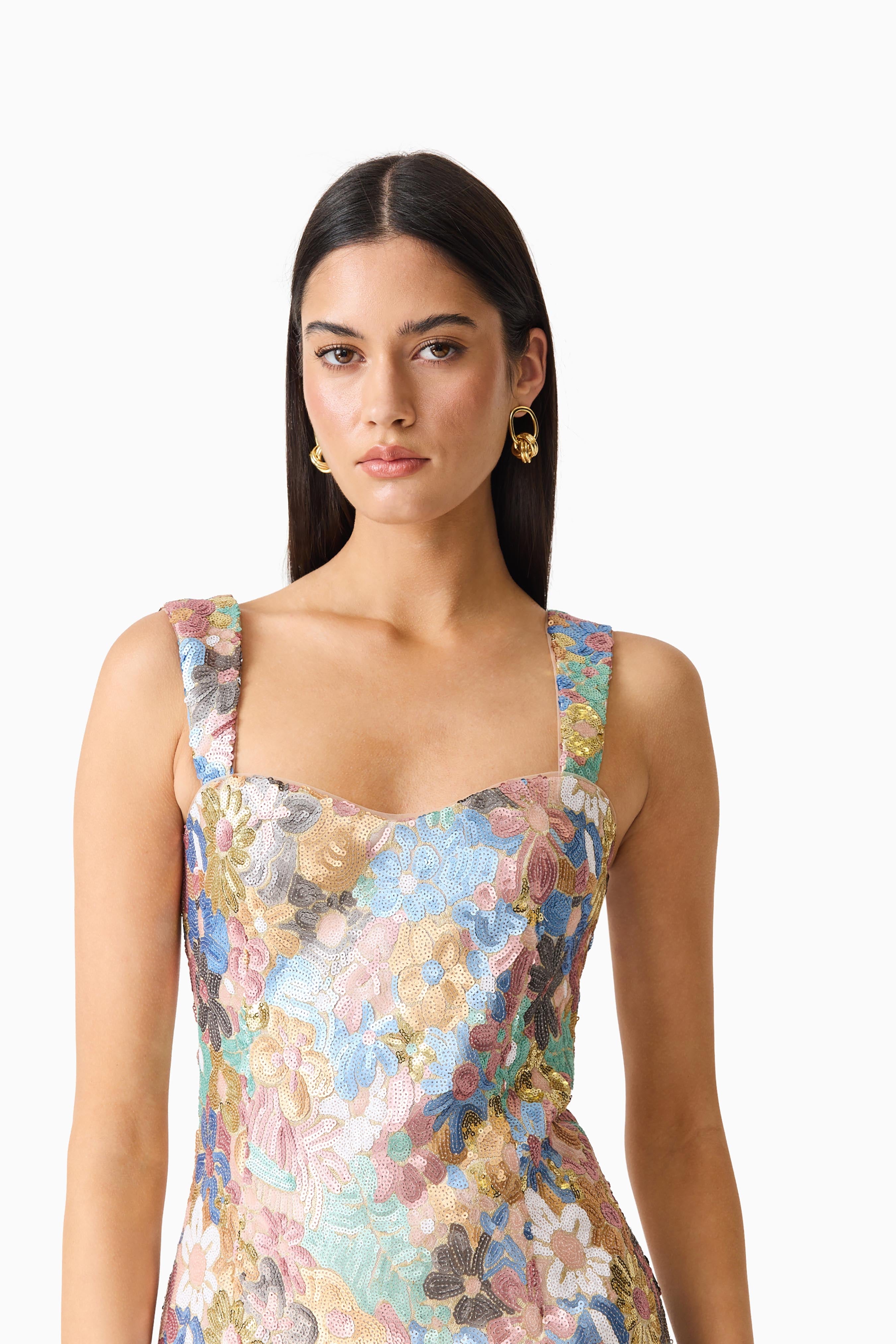 Athea Sequin Mini Dress in Floral