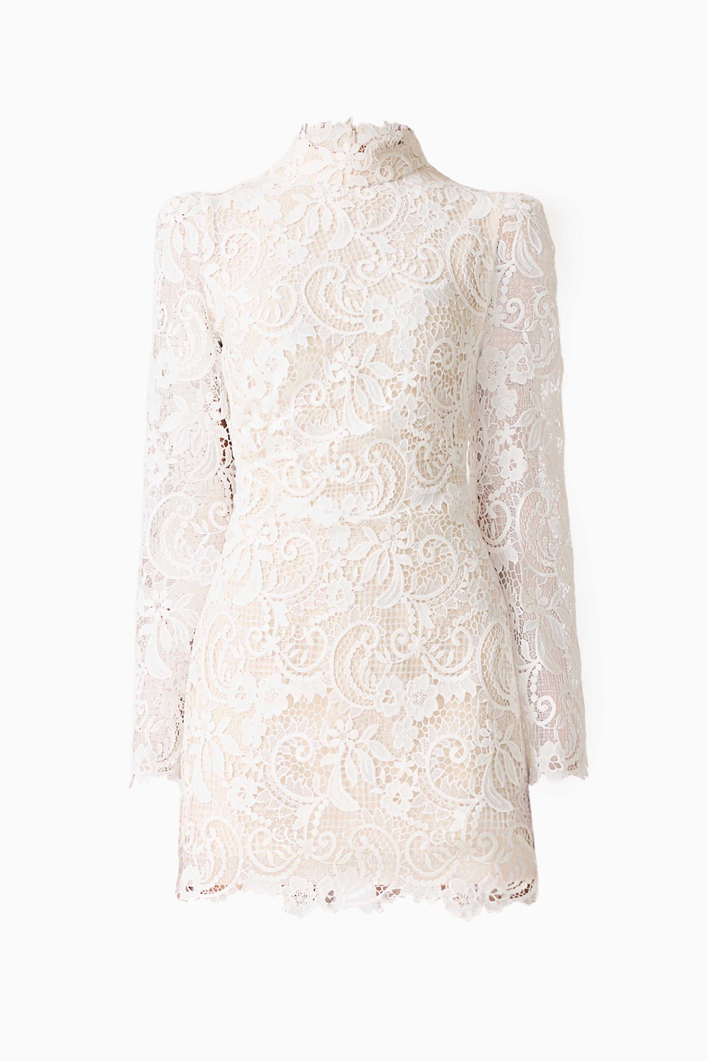 Cora Long Sleeve Mini Dress in White