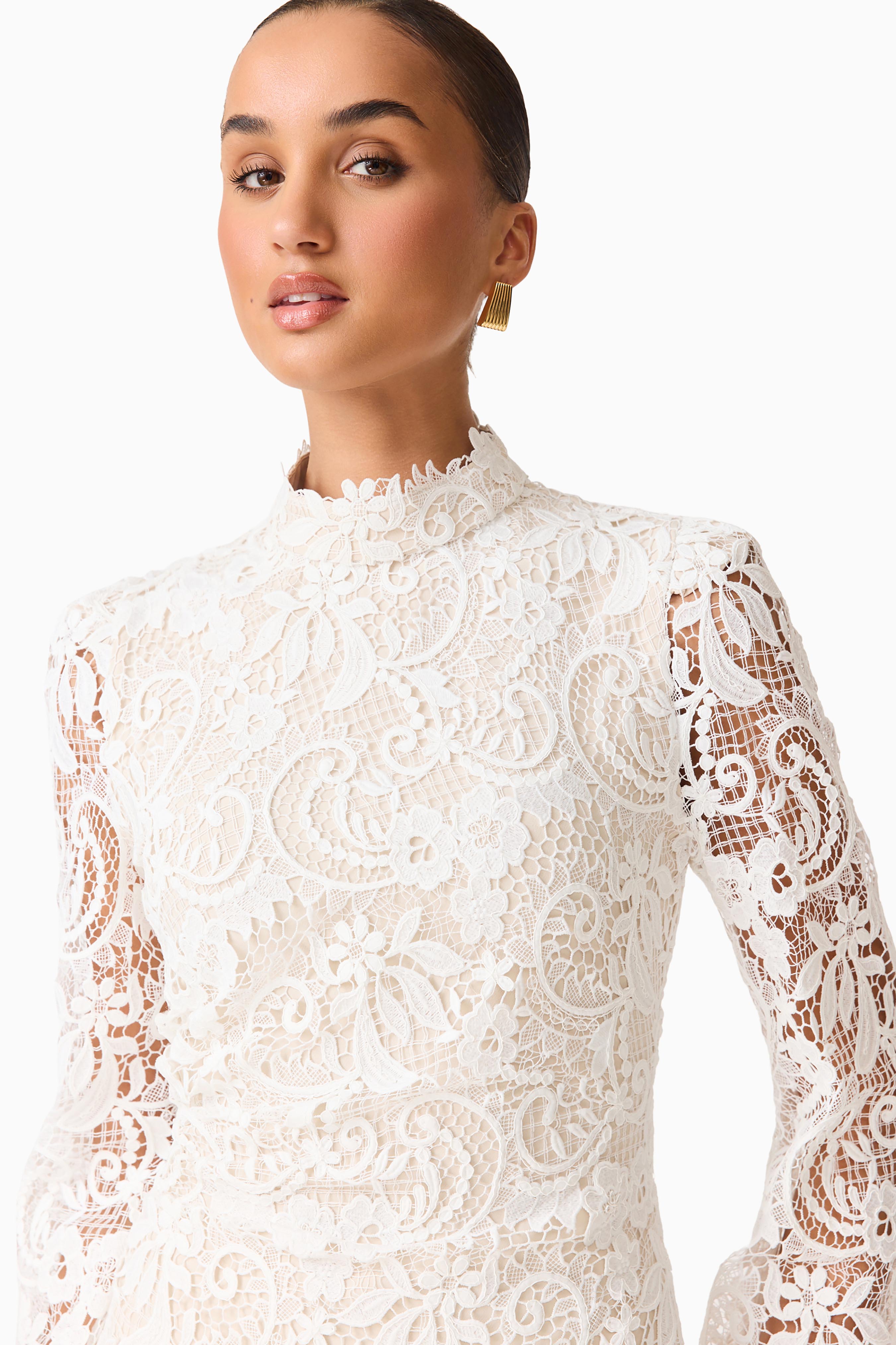 Cora Long Sleeve Mini Dress in White